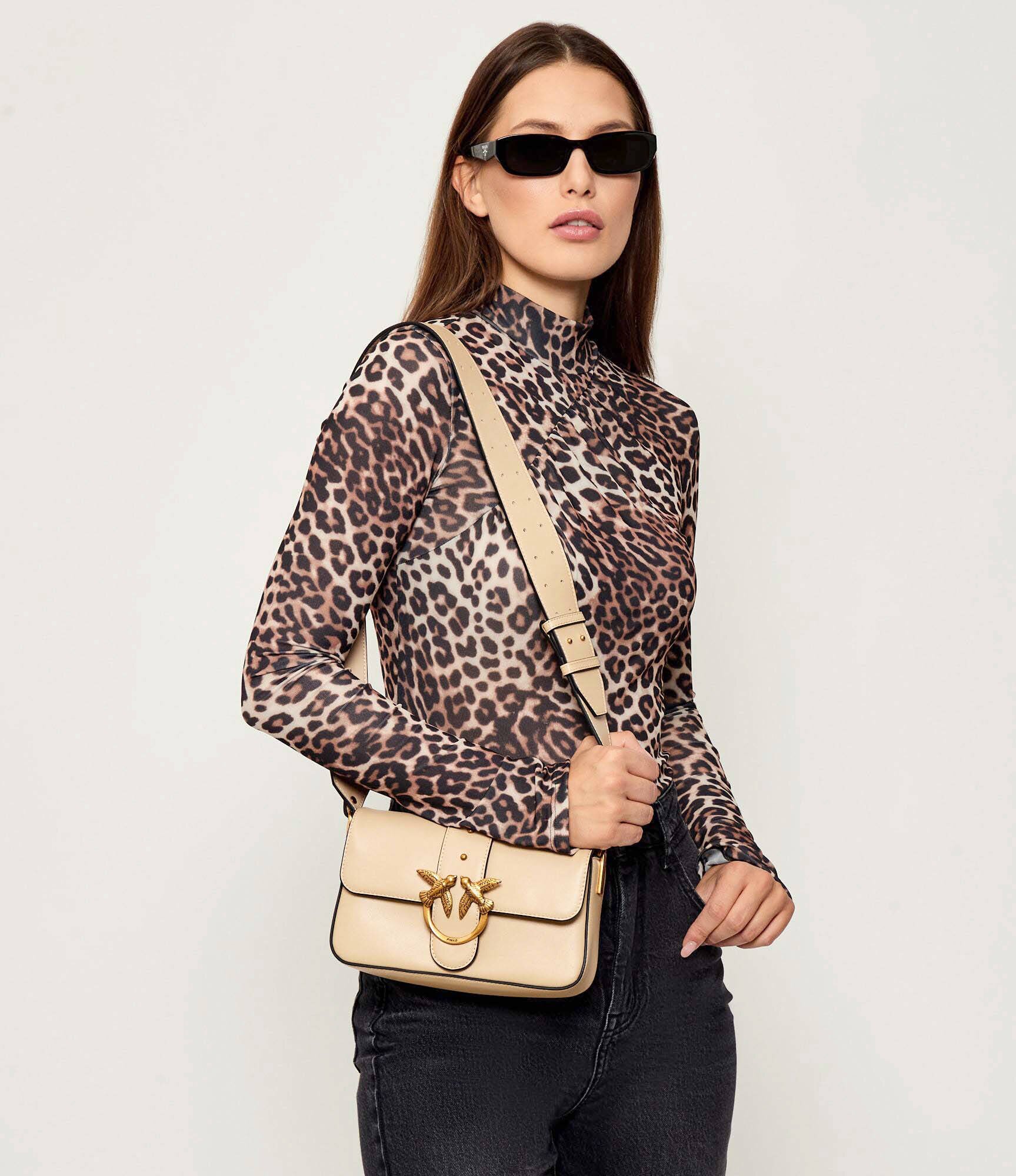 Pinko De piele geantă pe umăr Love One Mini
