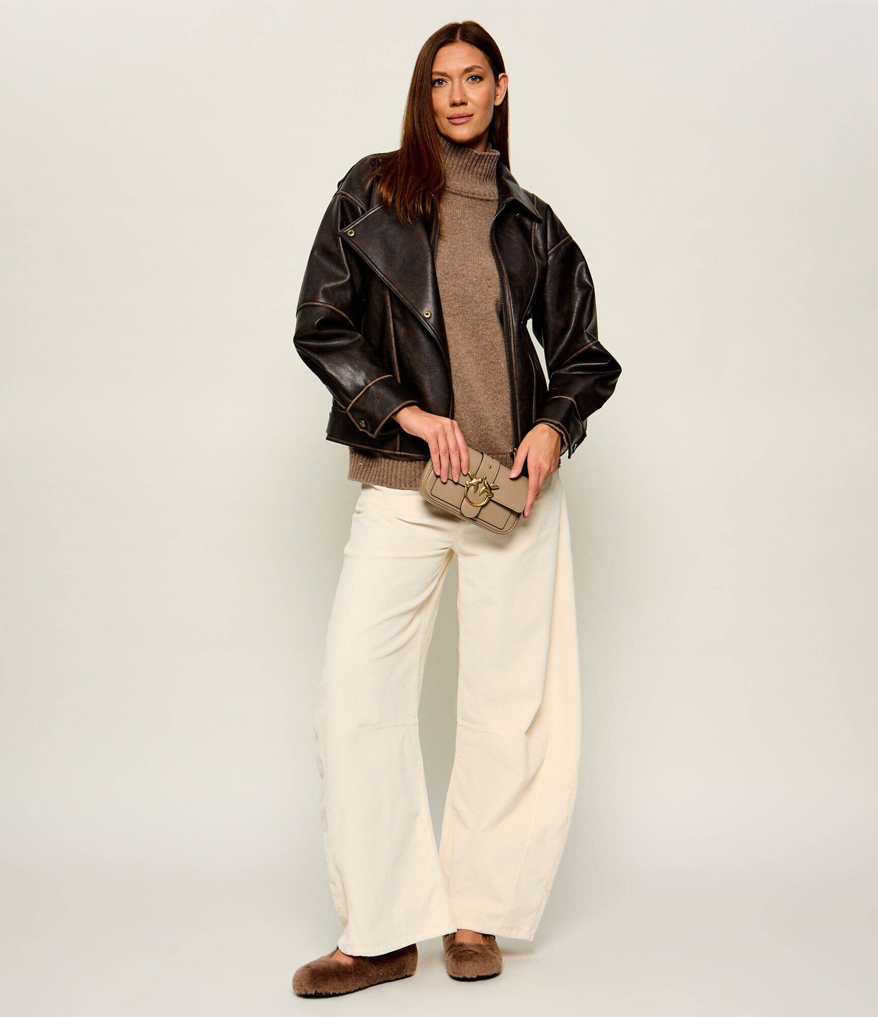 Pinko De piele geantă pe umăr Love One Pocket