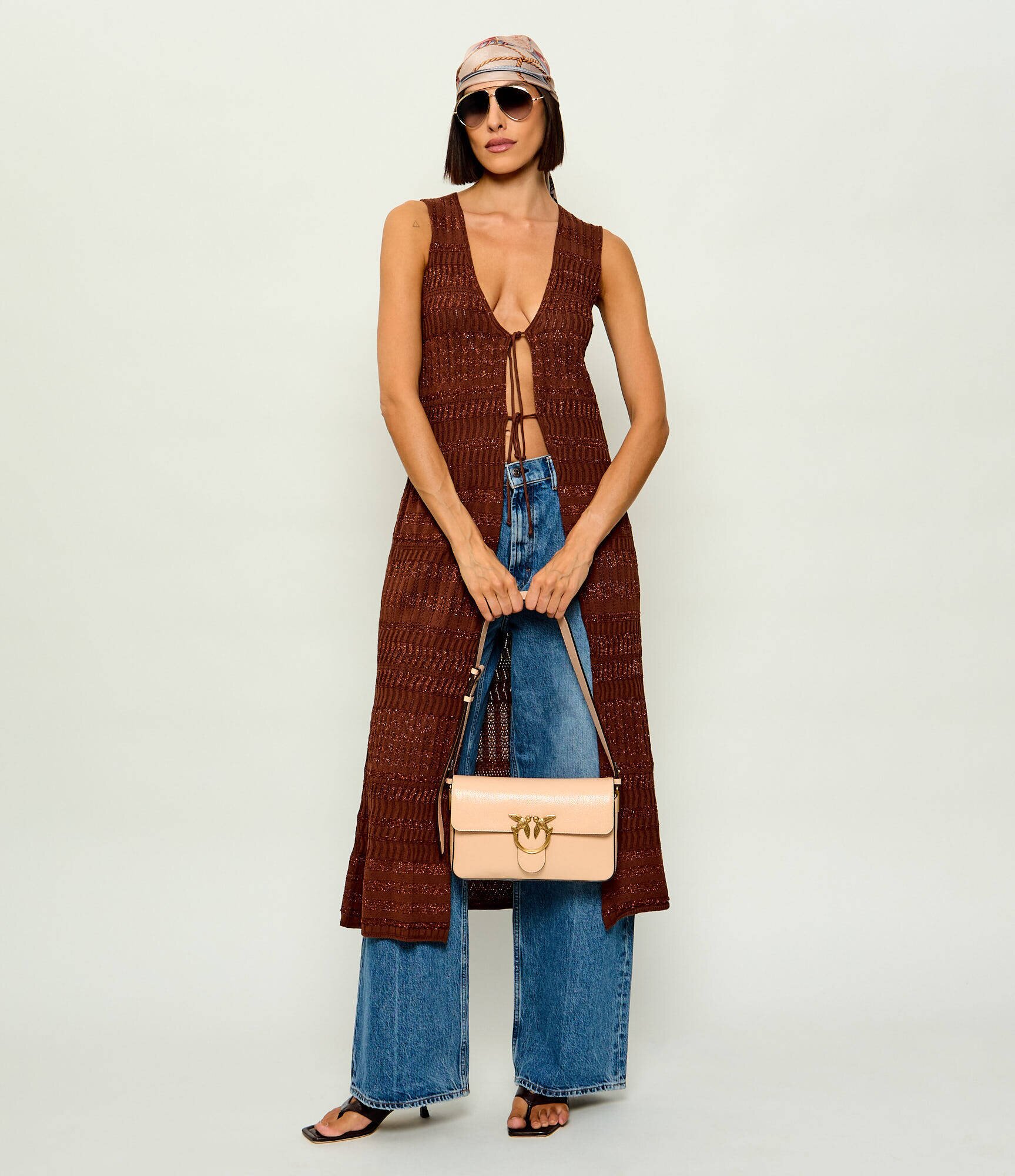 Pinko De piele geantă pe umăr LOVE ONE SLOUCHY CLASSIC
