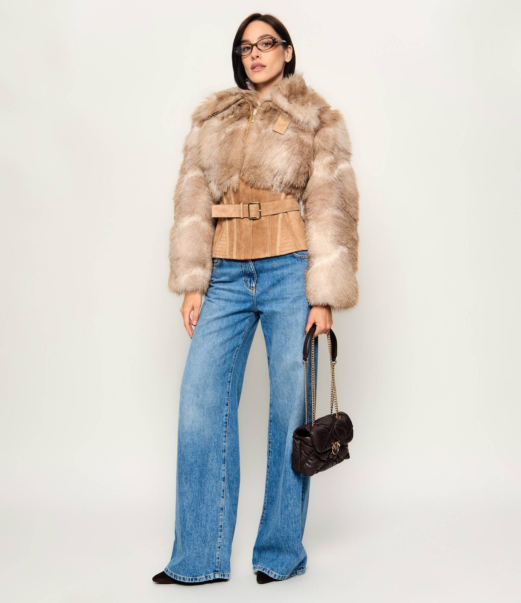 Pinko De piele geantă pe umăr Love Puff Crinckle Mini
