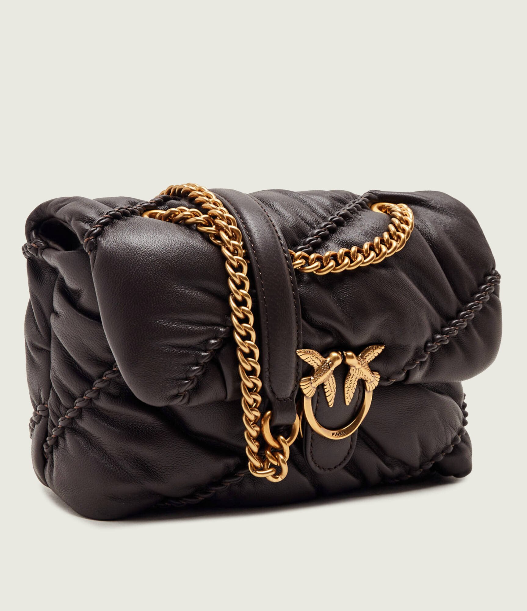 Pinko De piele geantă pe umăr Love Puff Crinckle Mini
