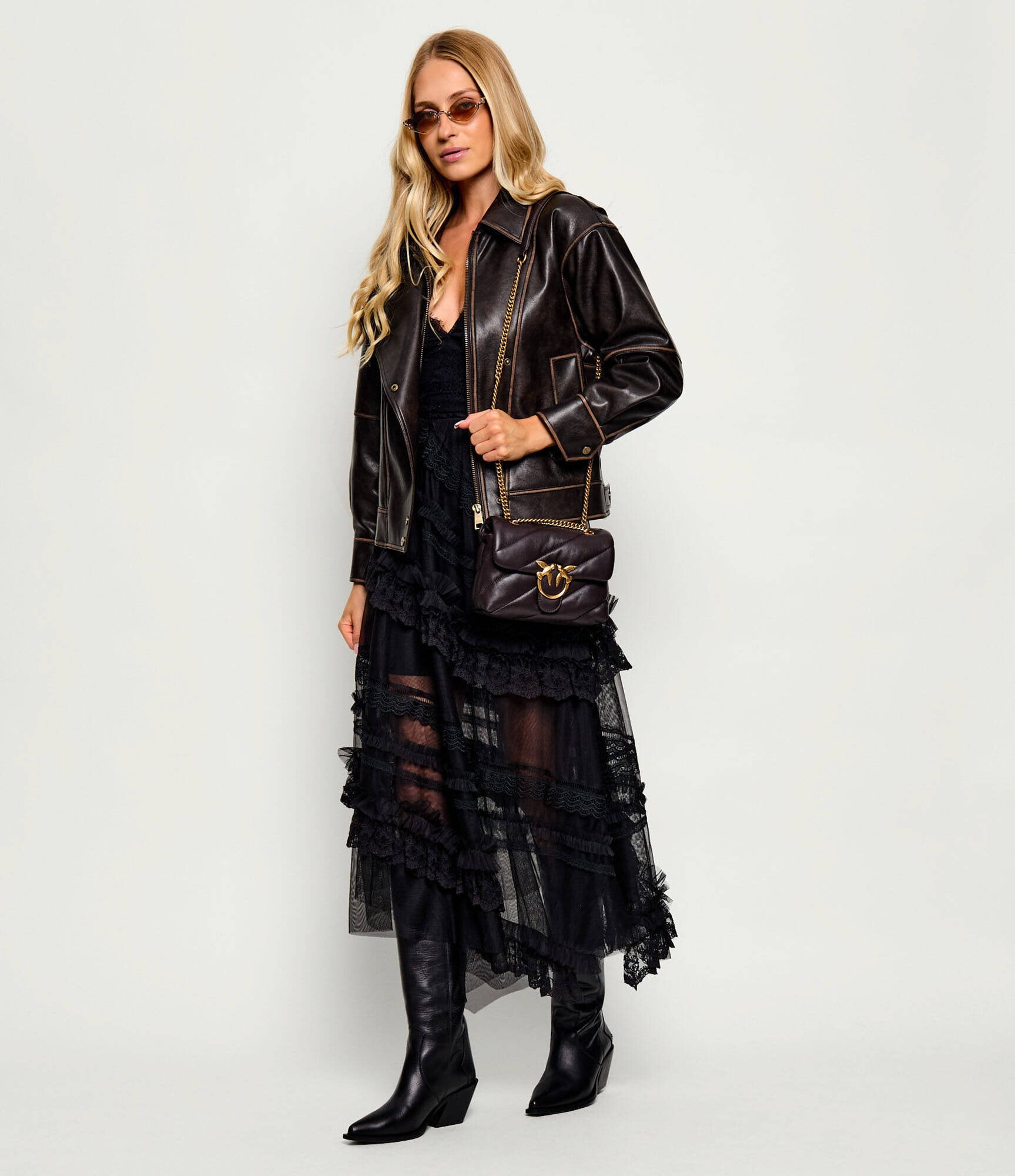 Pinko De piele geantă pe umăr Love Puff Mini