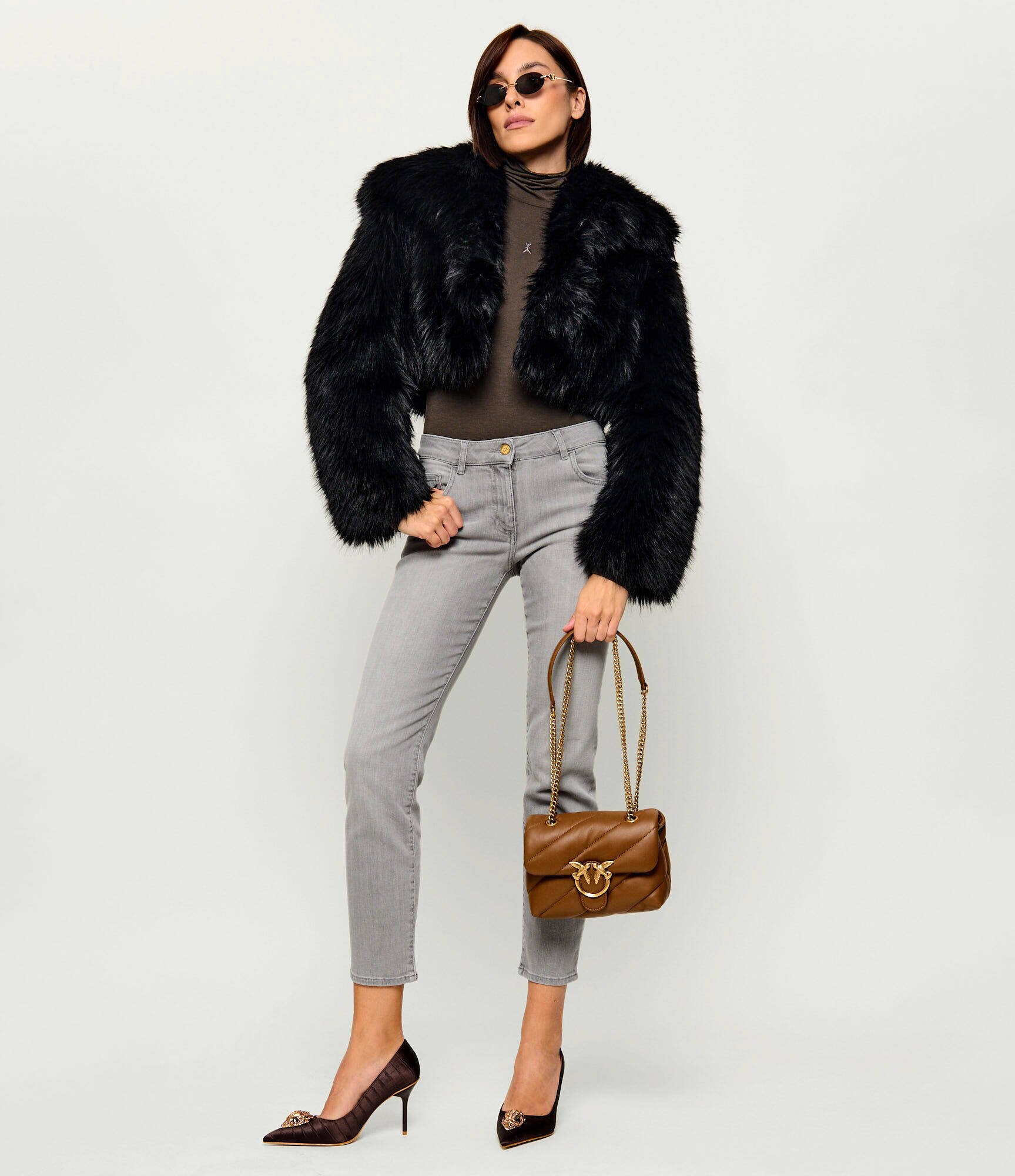 Pinko De piele geantă pe umăr Love Puff Mini