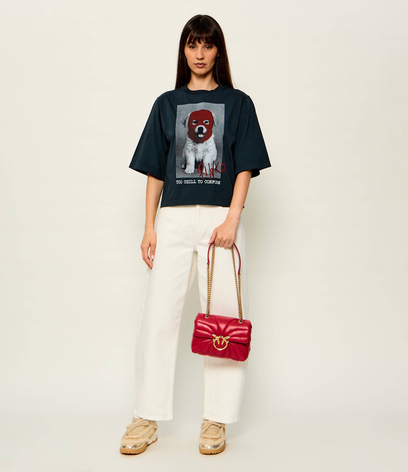 Pinko De piele geantă pe umăr Love Puff Mini