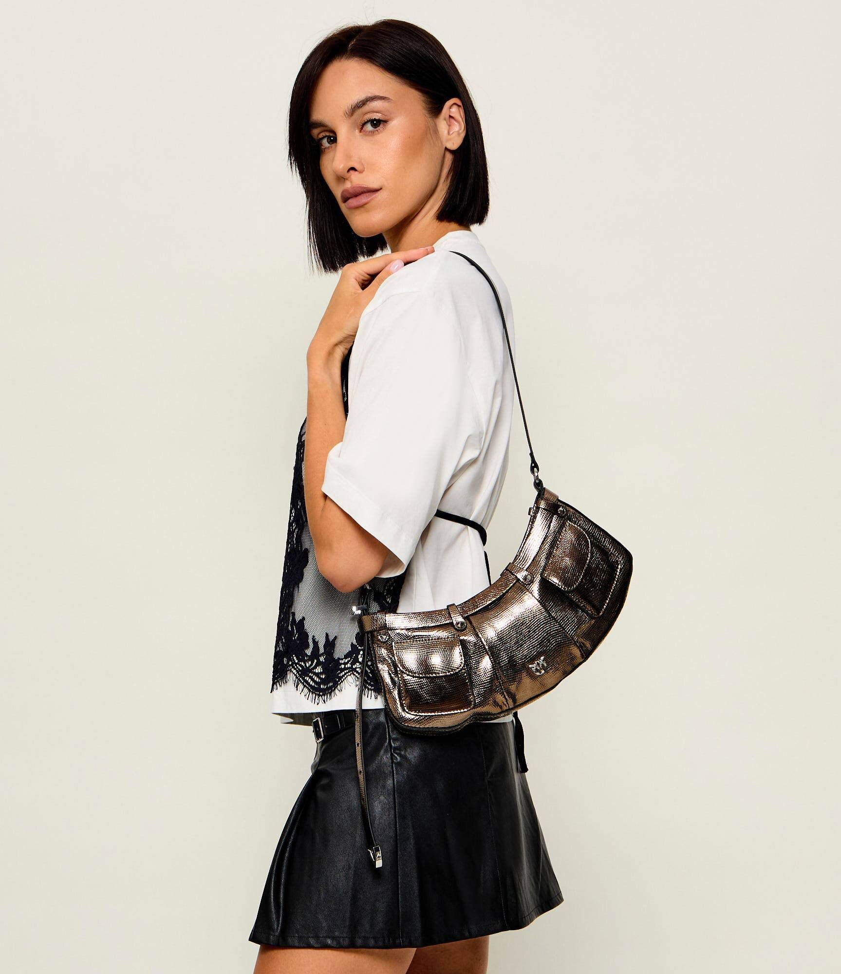 Pinko De piele geantă pe umăr Pocket body Mini