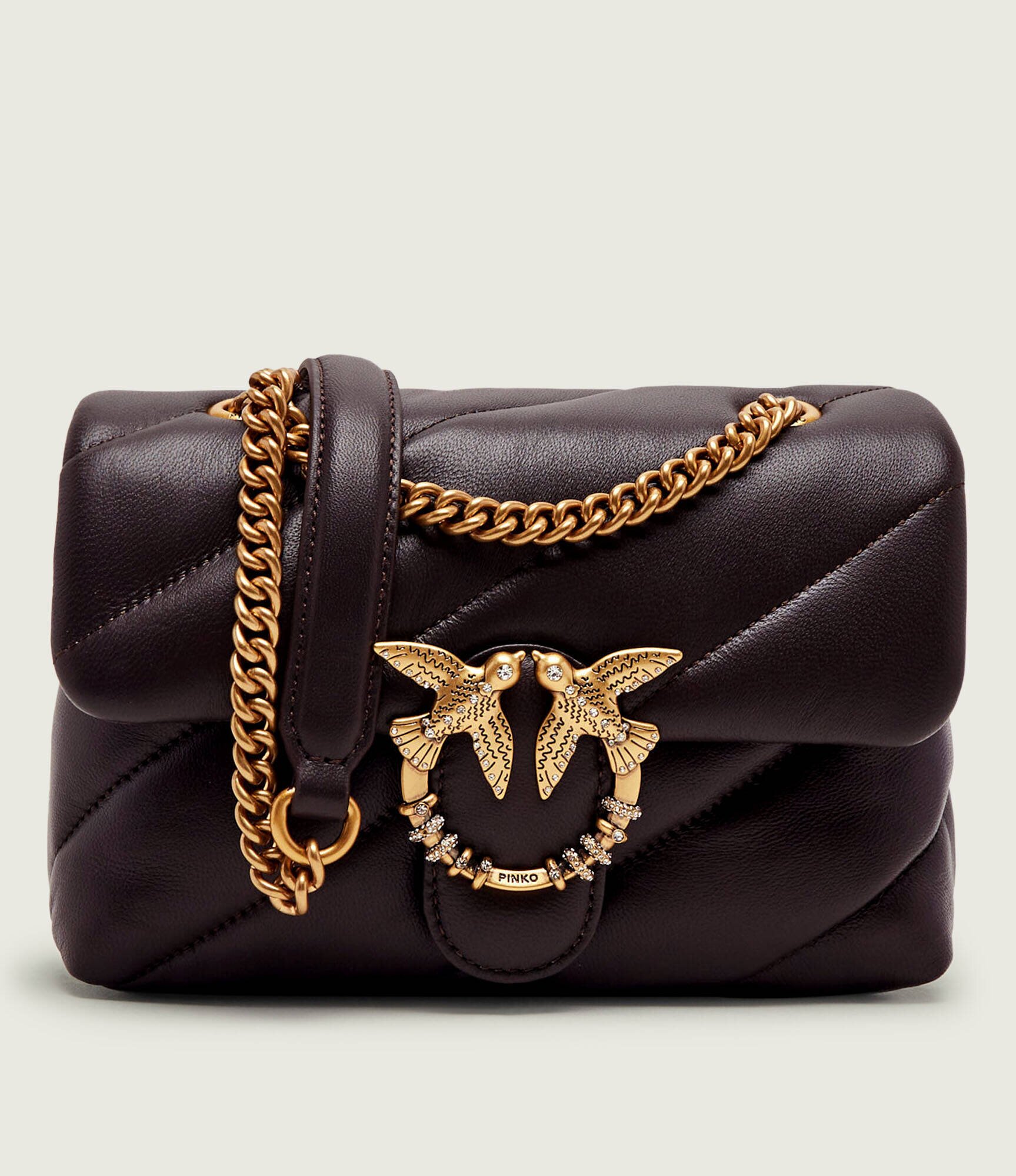 Pinko De piele geantă pe umăr Puff Mini New Buckle