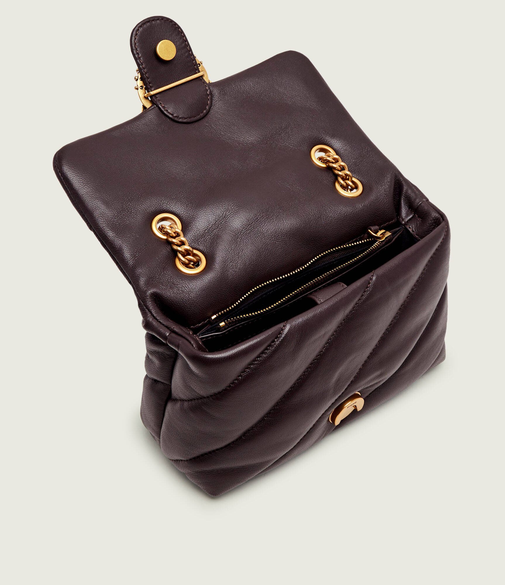 Pinko De piele geantă pe umăr Puff Mini New Buckle