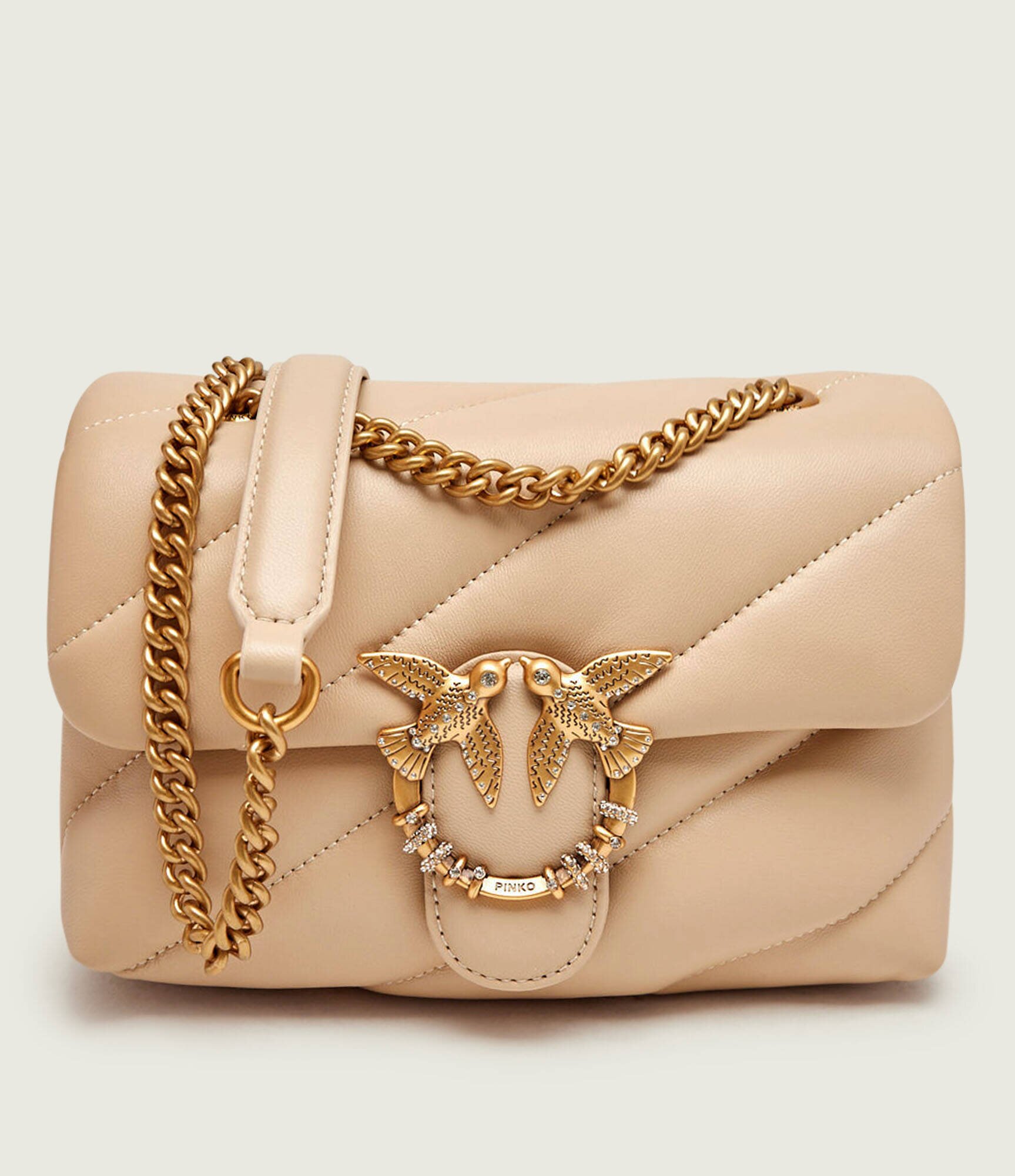 Pinko De piele geantă pe umăr Puff Mini New Buckle