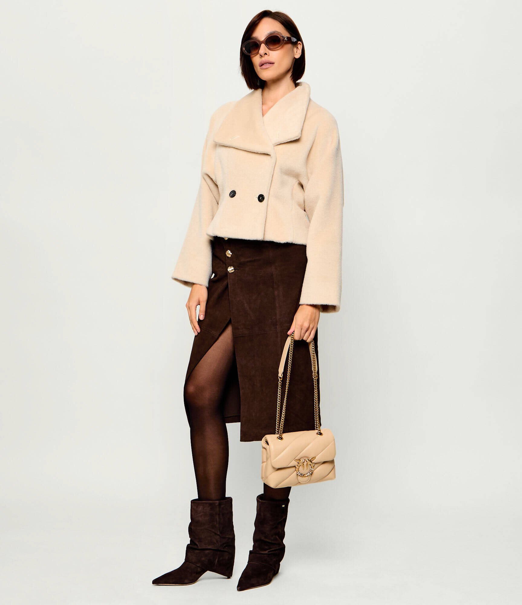 Pinko De piele geantă pe umăr Puff Mini New Buckle