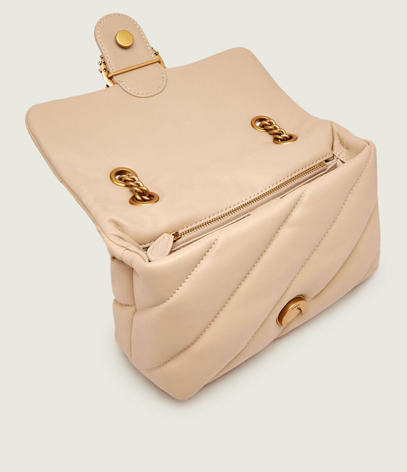 Pinko De piele geantă pe umăr Puff Mini New Buckle