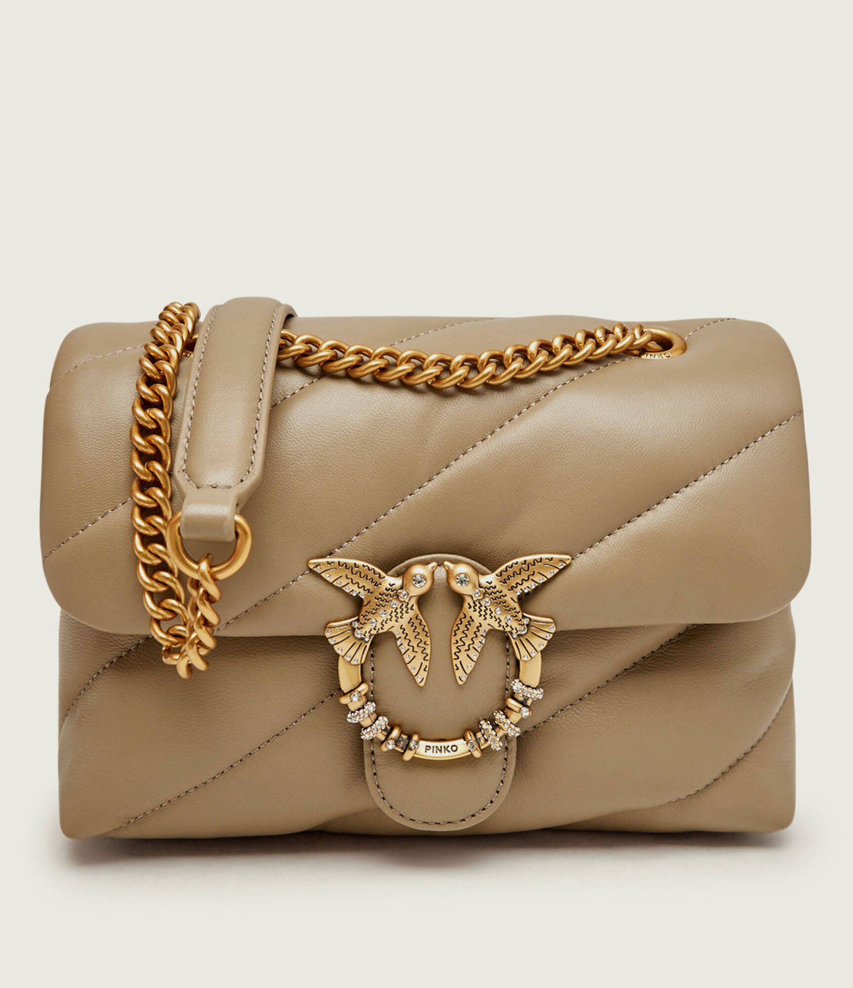 Pinko De piele geantă pe umăr Puff Mini New Buckle