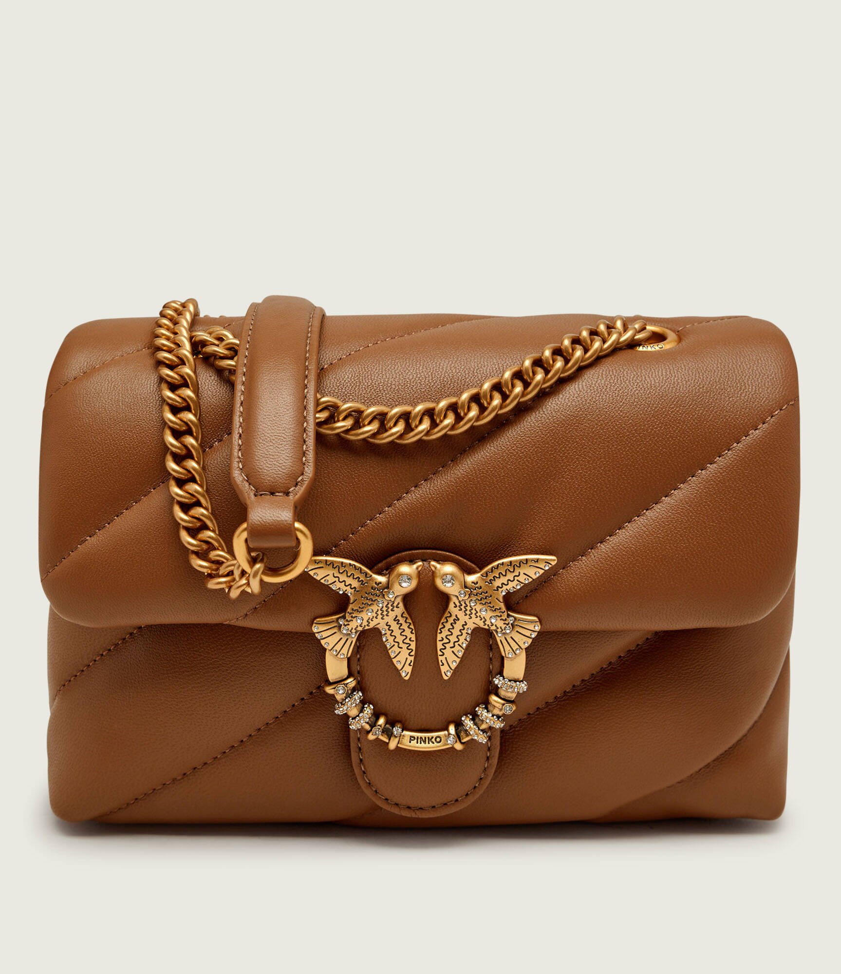 Pinko De piele geantă pe umăr Puff Mini New Buckle