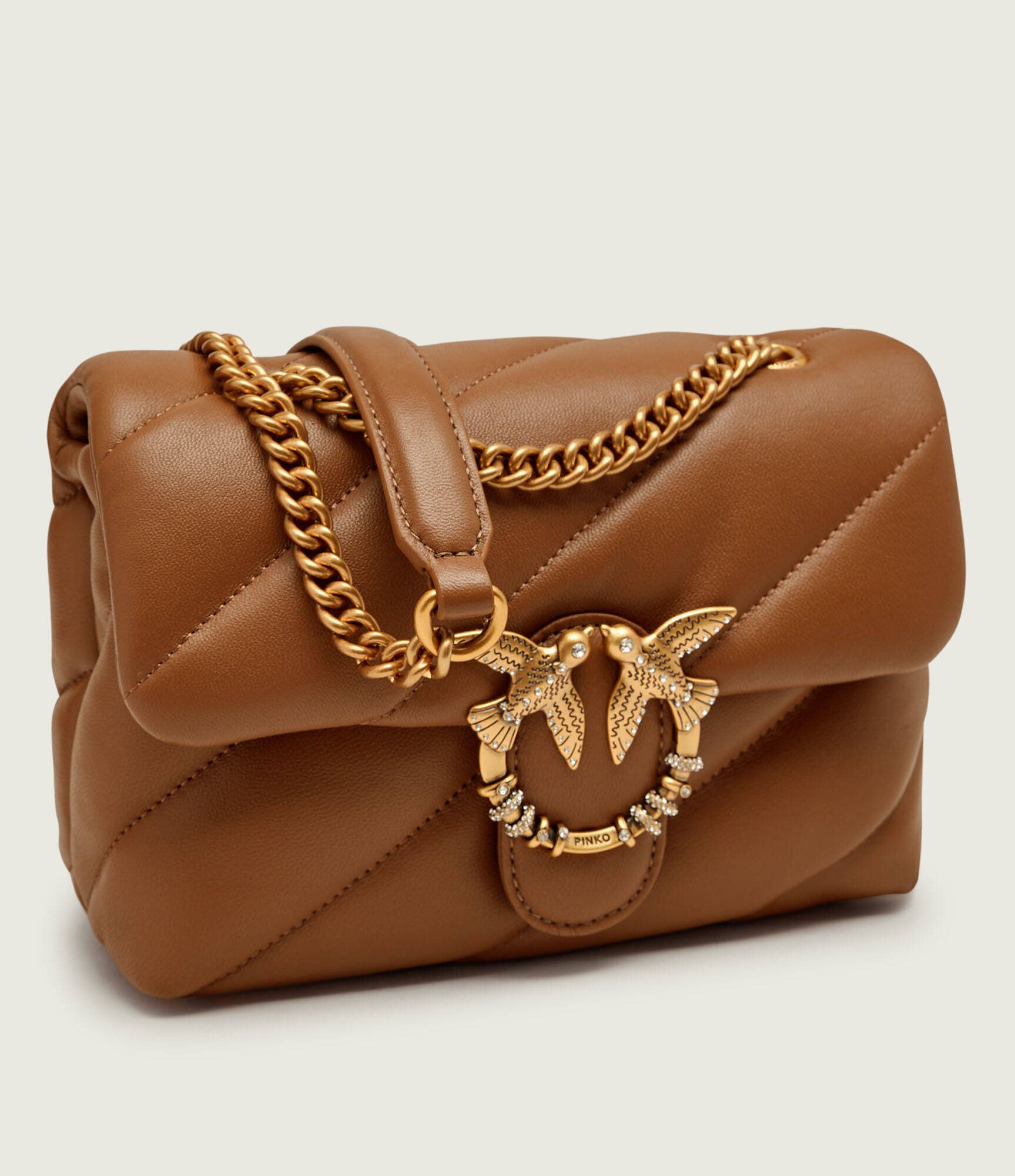 Pinko De piele geantă pe umăr Puff Mini New Buckle