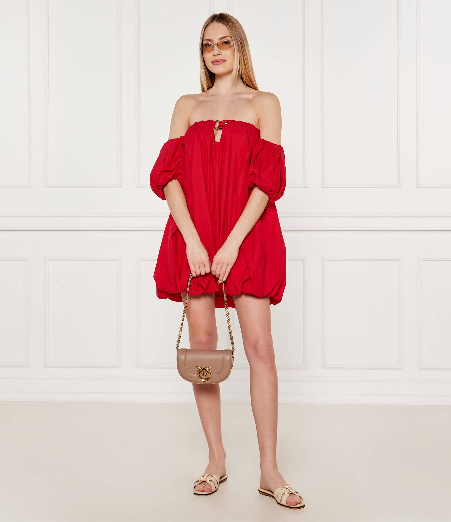 Pinko De piele geantă pe umăr Round Click Baby