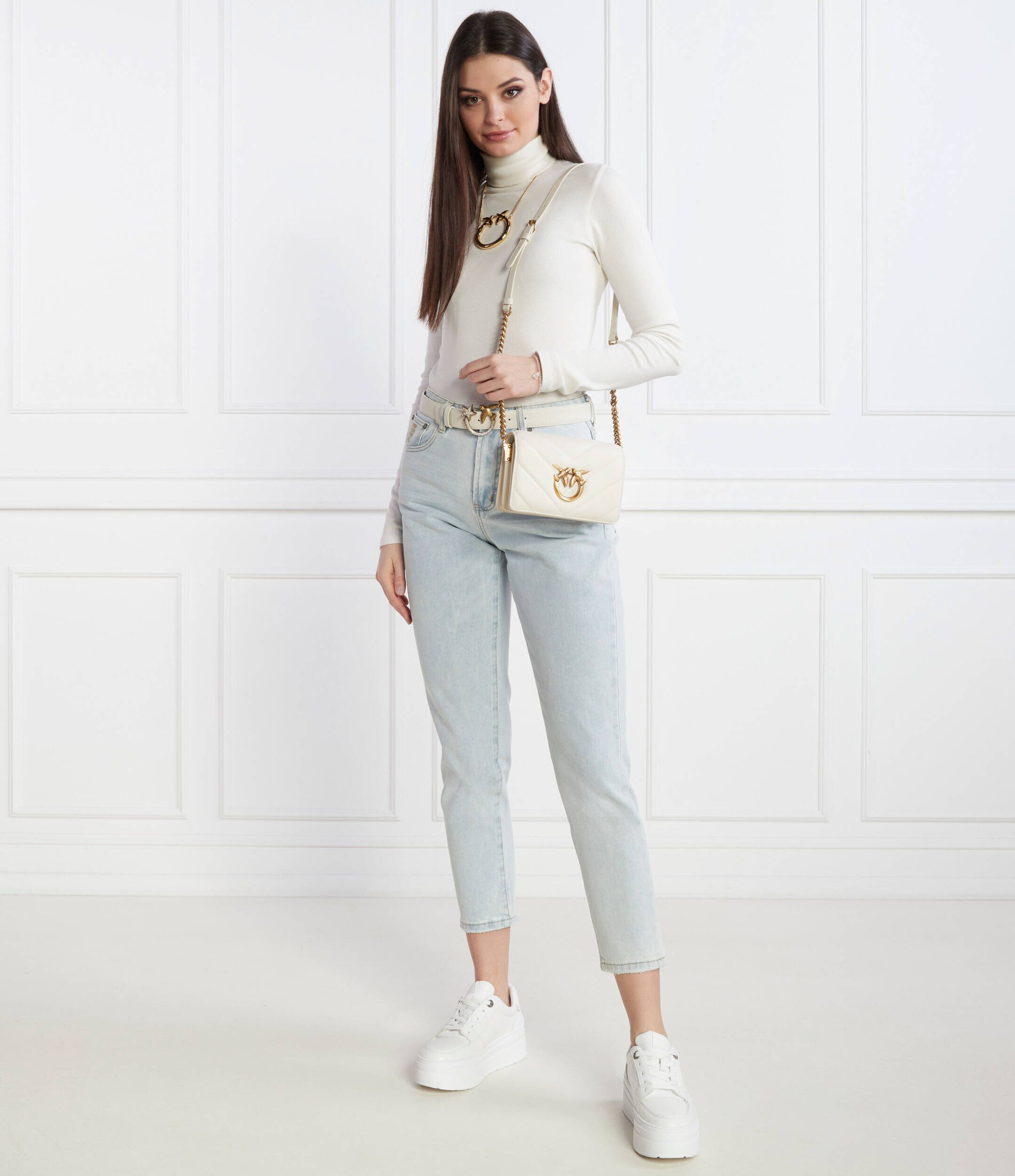 Pinko De piele geantă poștaș Love Click Mini
