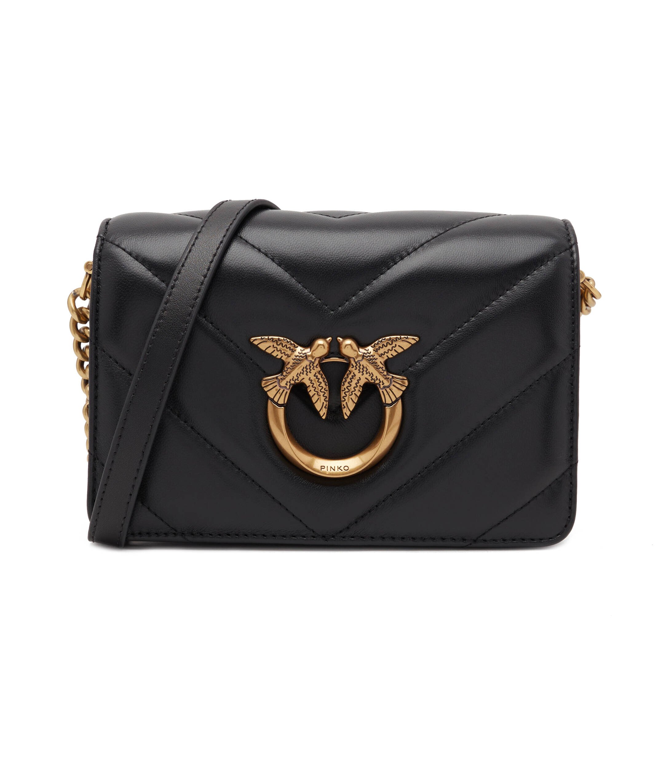 Pinko De piele geantă poștaș Love Click Mini