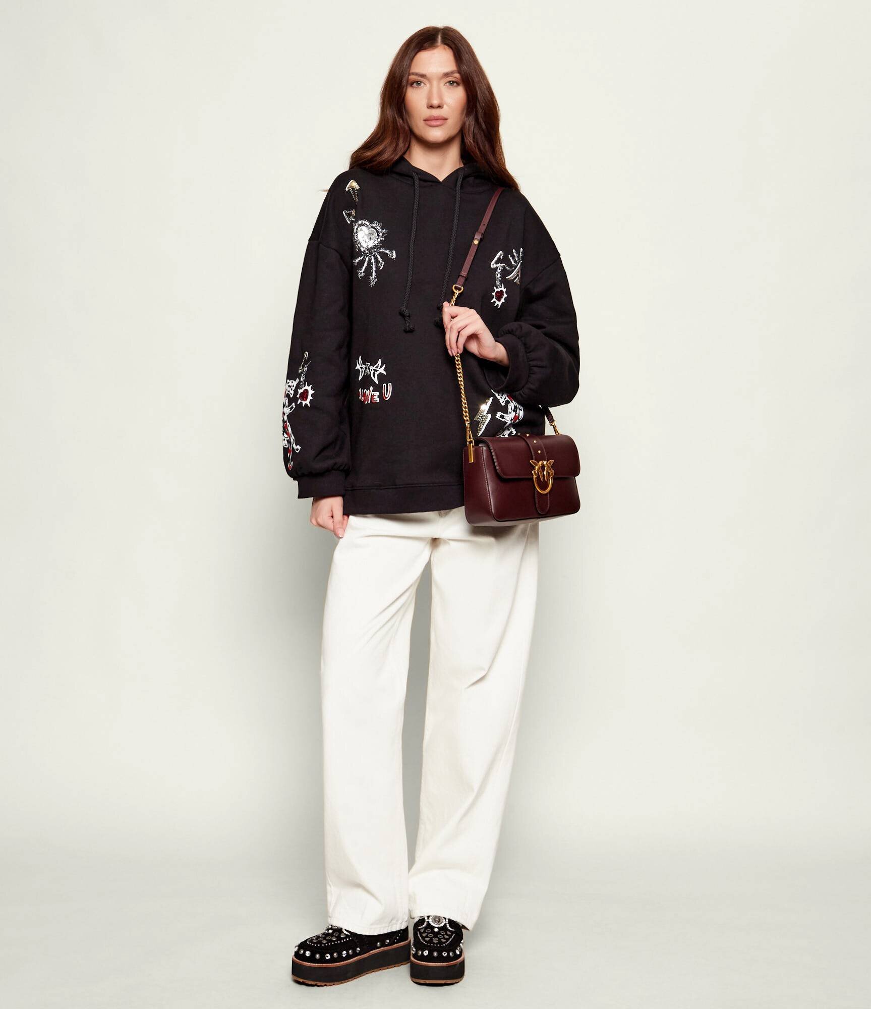 Pinko De piele geantă poștaș LOVE ONE CLASSIC SLOUCHY