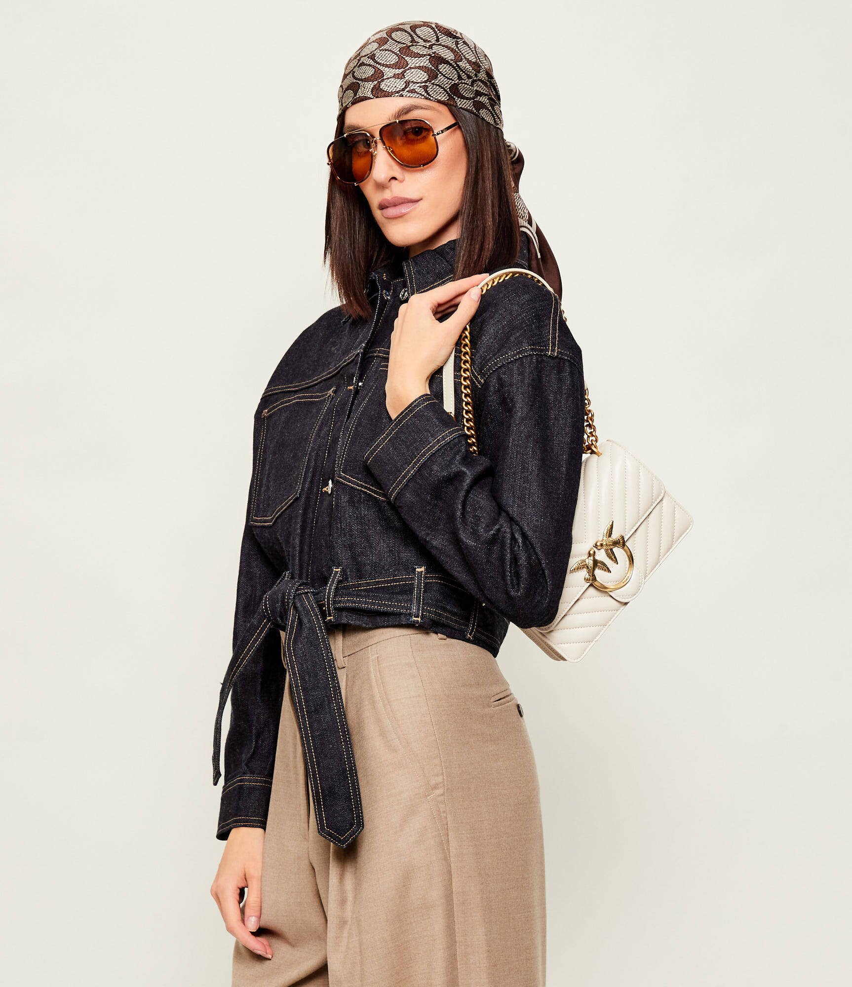 Pinko De piele geantă poștaș LOVE ONE MINI DC