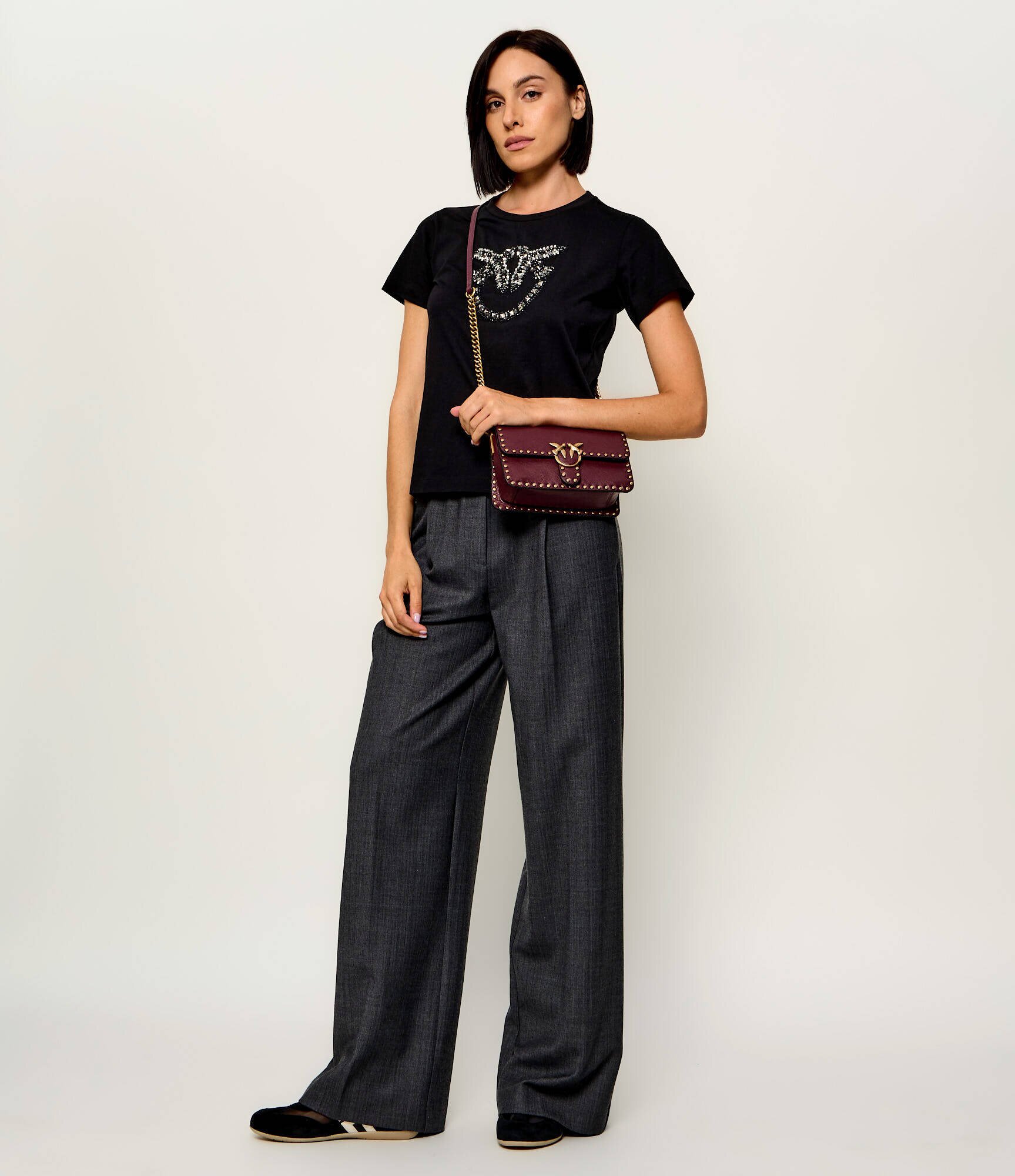 Pinko De piele geantă poștaș Love One Slouchy