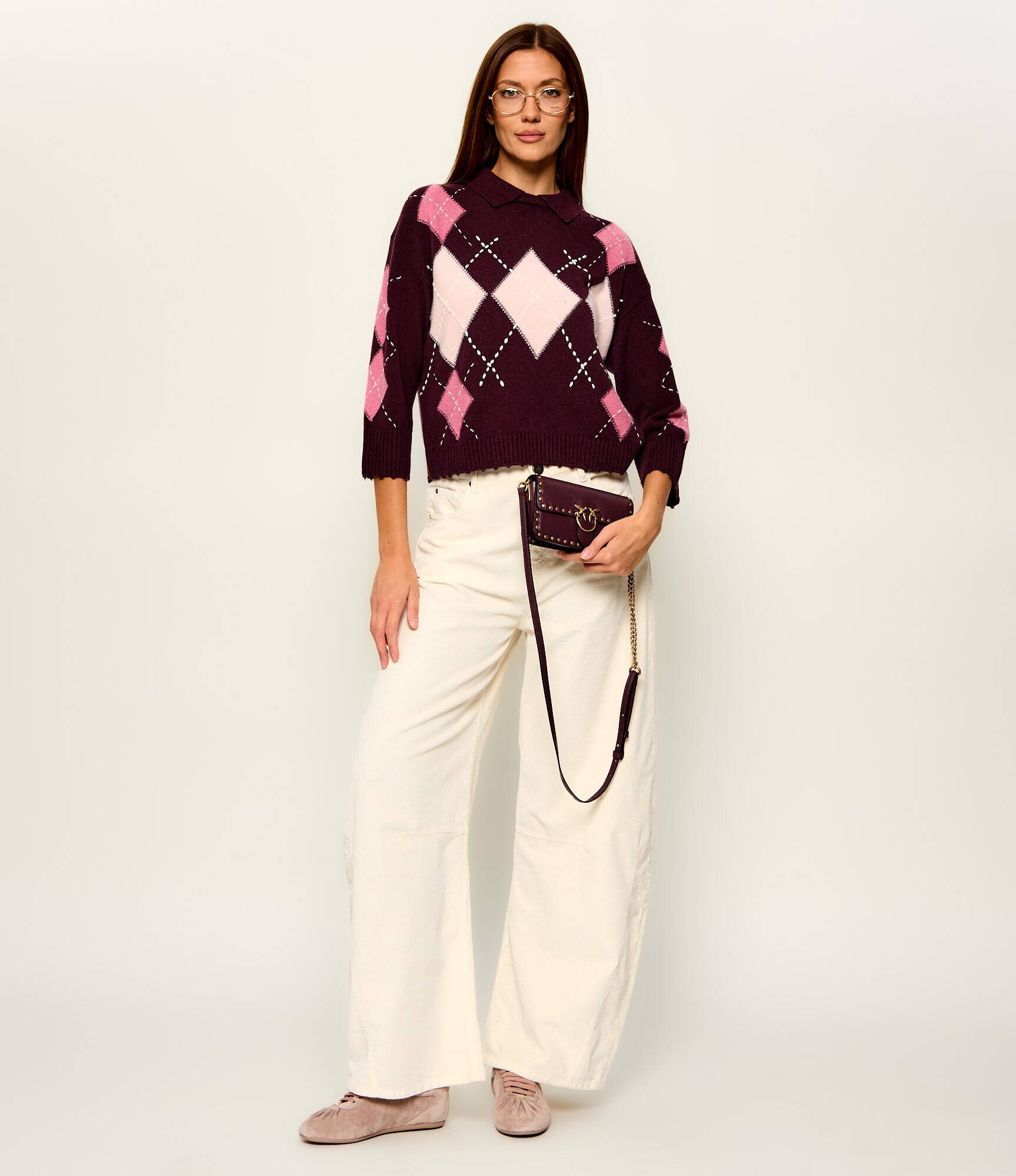 Pinko De piele geantă poștaș Love One Slouchy Baby