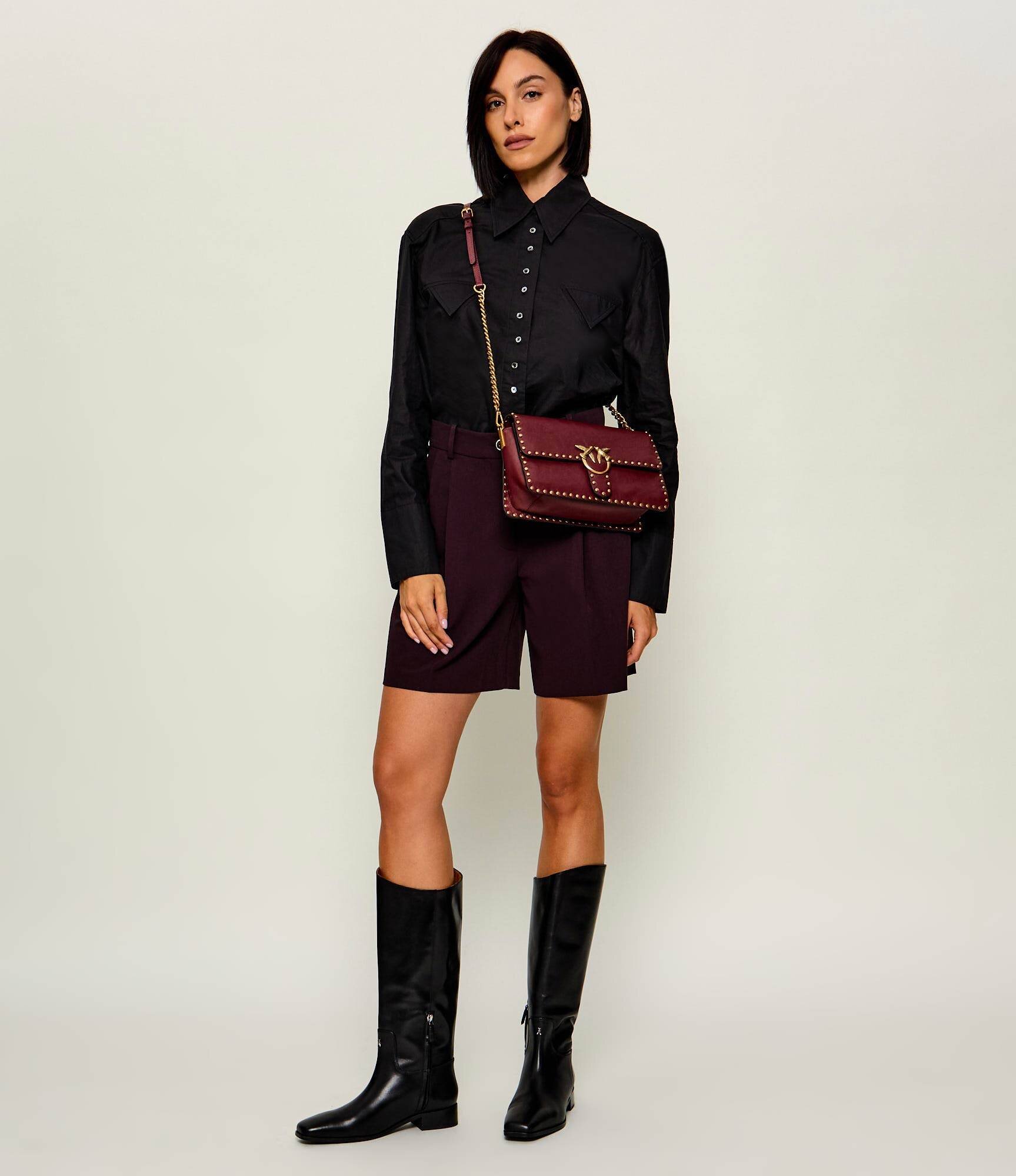 Pinko De piele geantă poștaș Love One Slouchy Cl