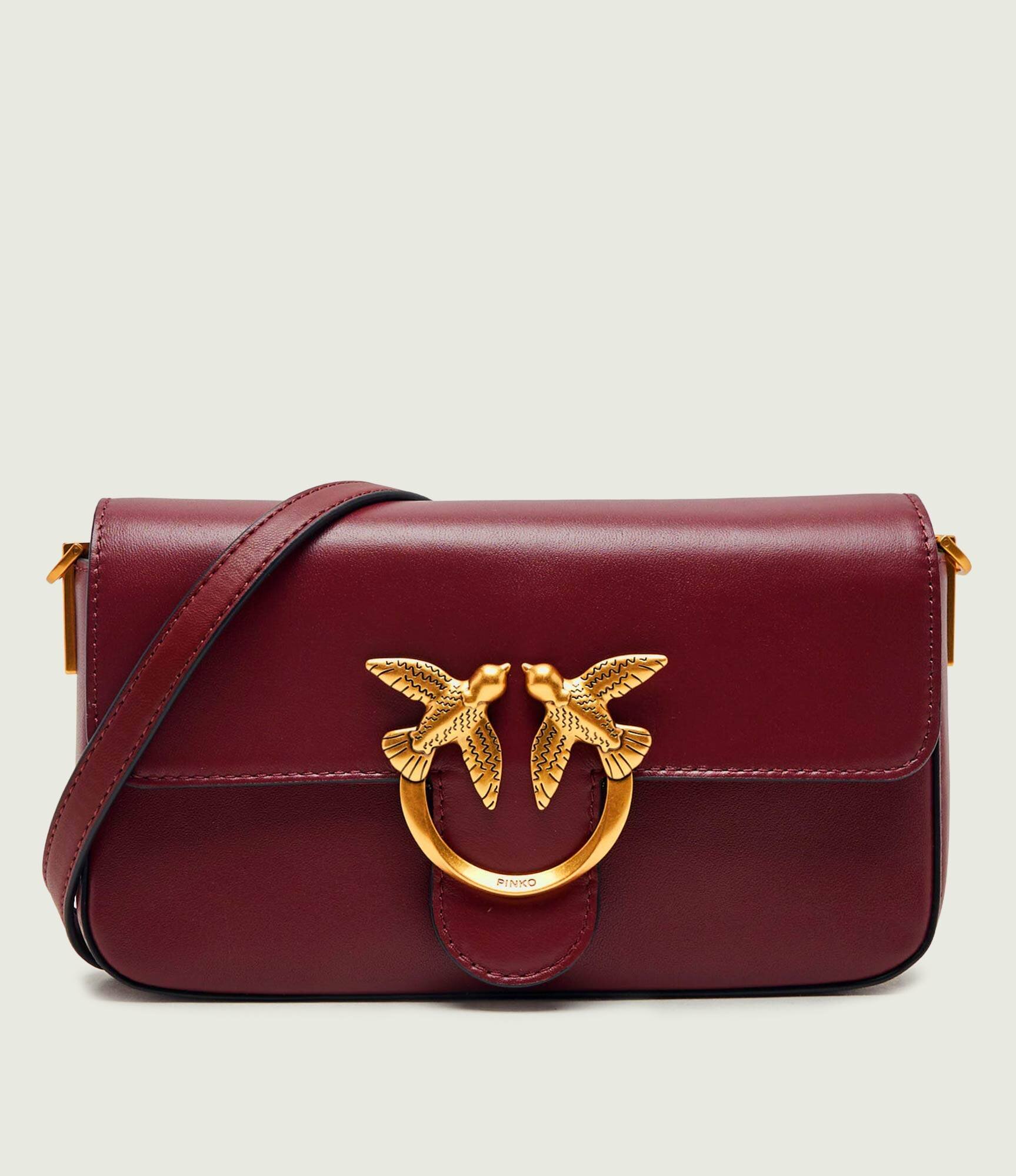 Pinko De piele geantă poștaș Love One Slouchy Mini