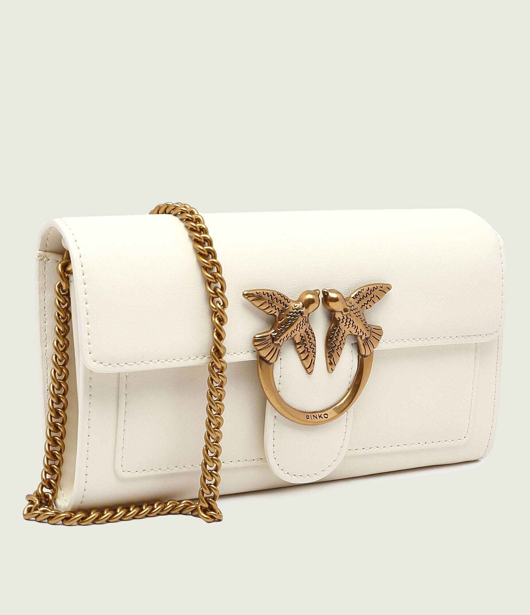 Pinko De piele geantă poștaș LOVE ONE WALLET C VITELLO SETA