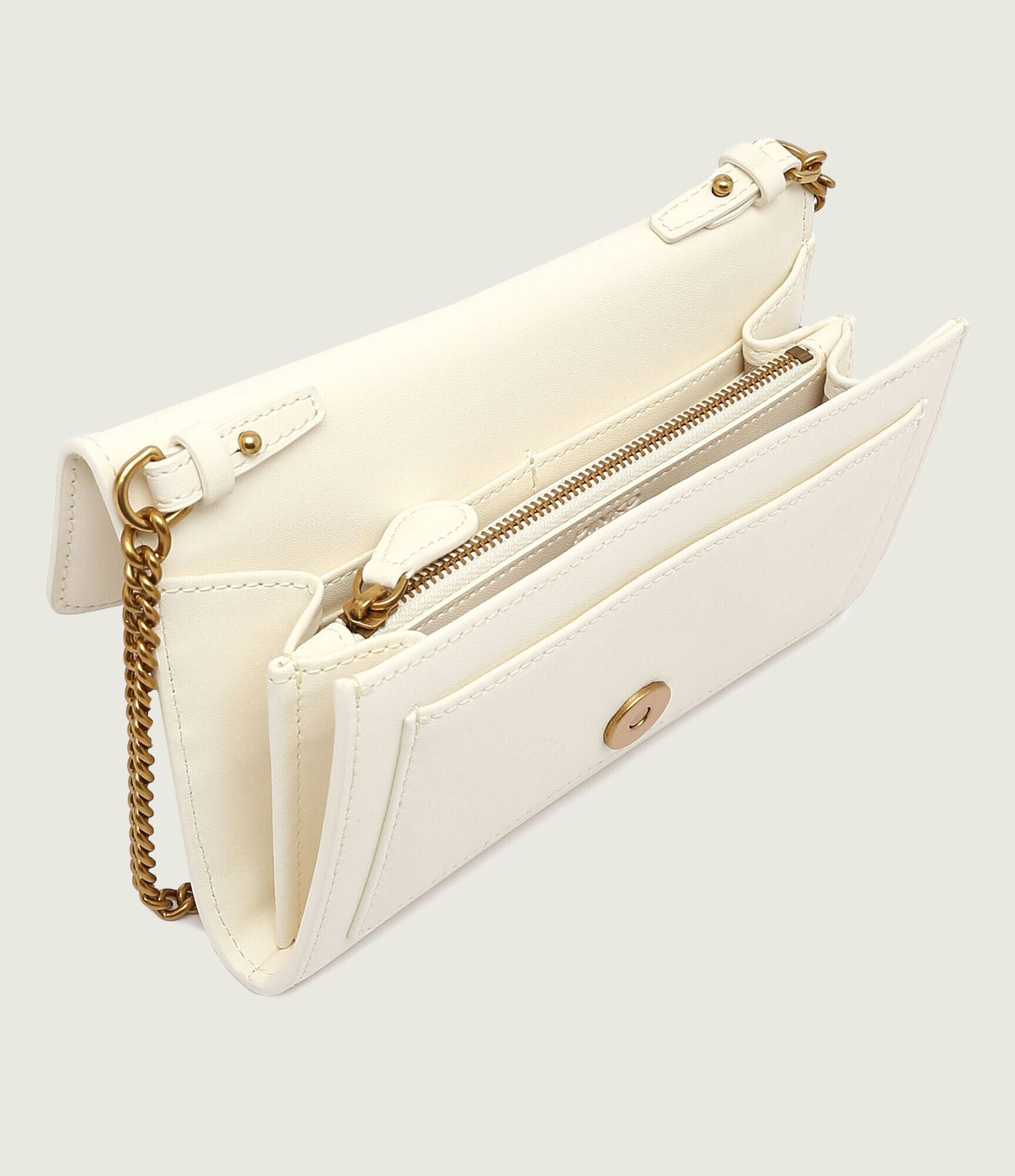 Pinko De piele geantă poștaș LOVE ONE WALLET C VITELLO SETA