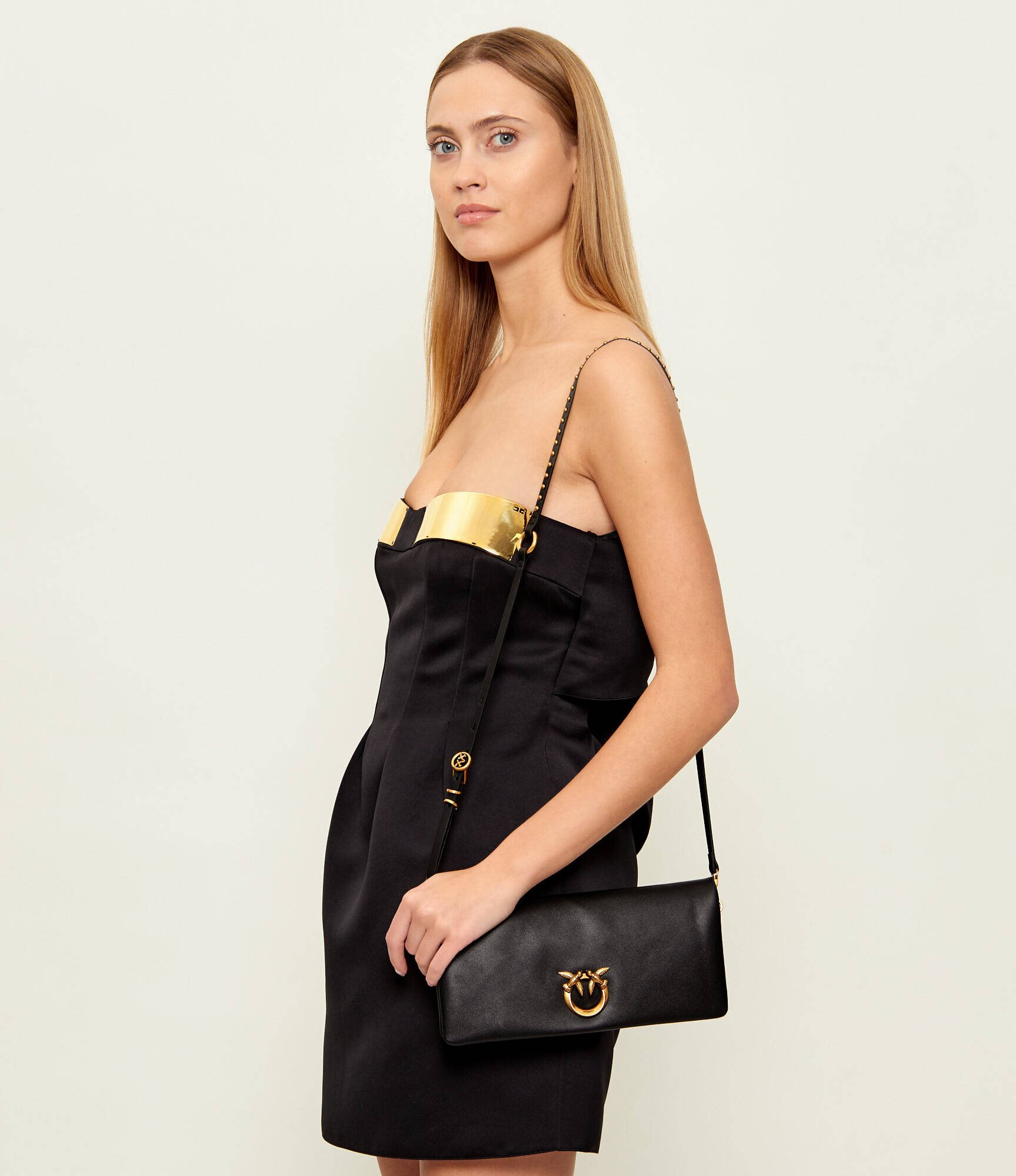 Pinko De piele geantă poștaș/poșetă plic CLICK SOFT HORIZONTAL CLASSIC