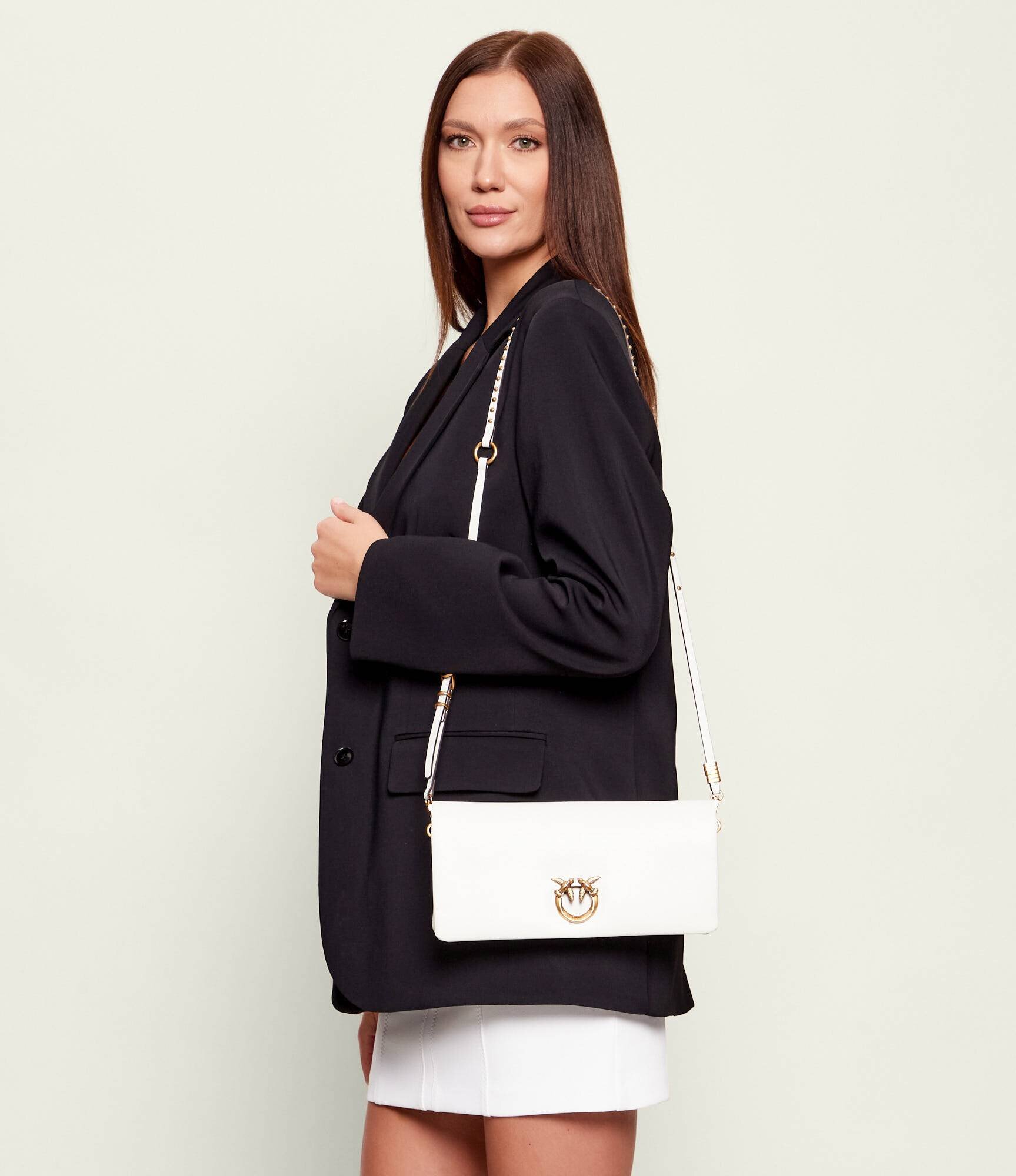 Pinko De piele geantă poștaș/poșetă plic CLICK SOFT HORIZONTAL CLASSIC