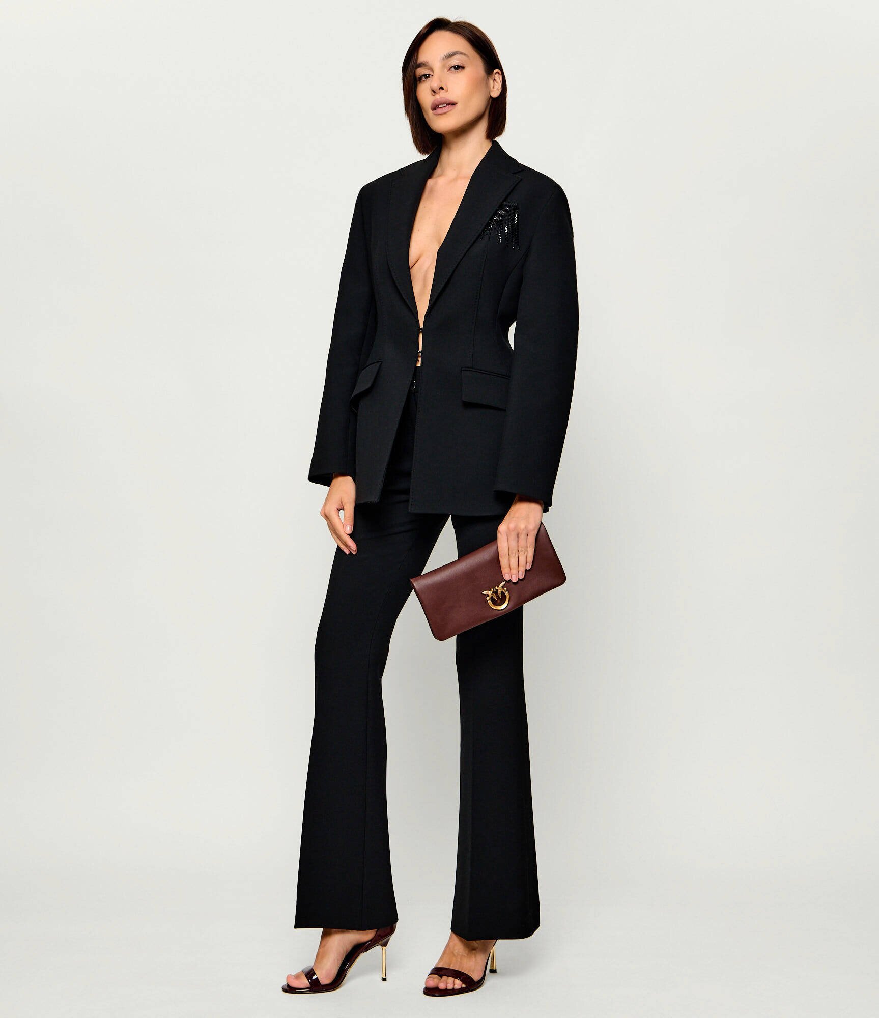 Pinko De piele geantă poștaș/poșetă plic Click Soft Horizontal Classic