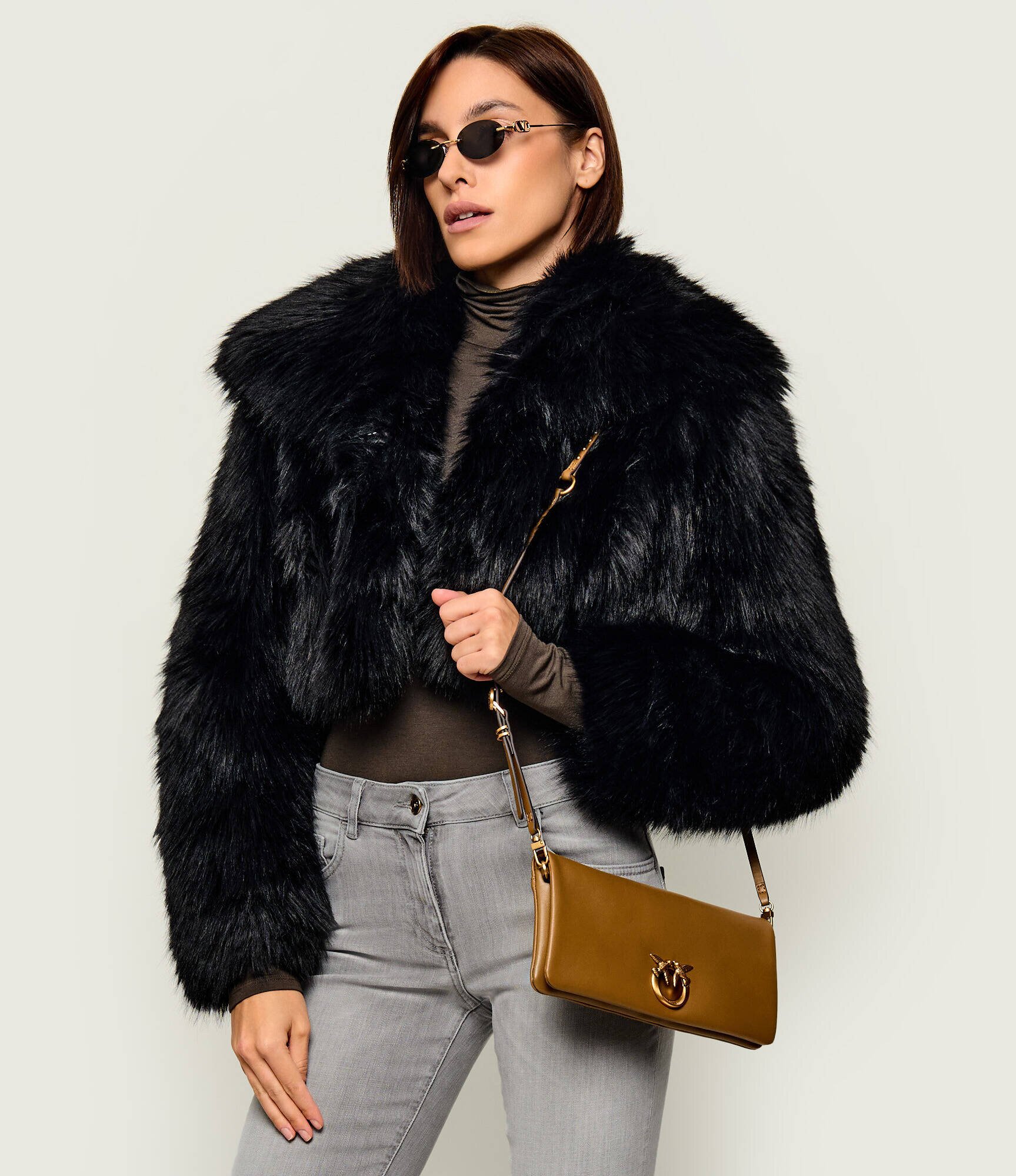 Pinko De piele geantă poștaș/poșetă plic Click Soft Horizontal Classic