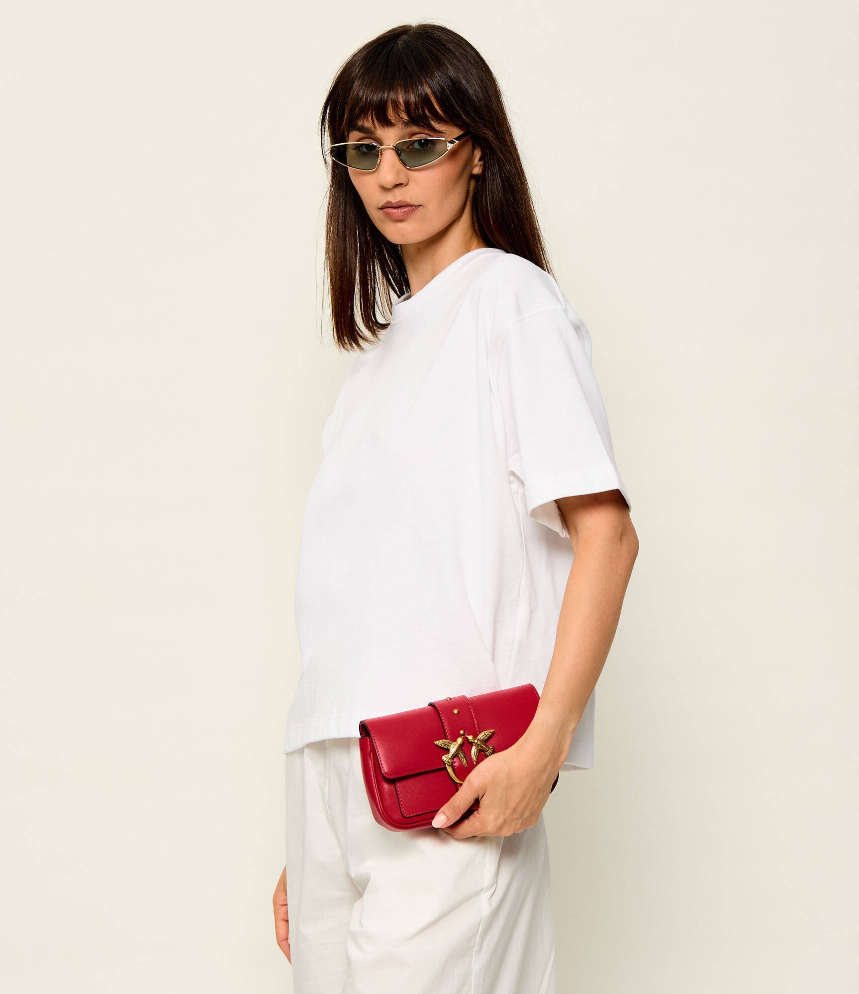 Pinko De piele geantă poștaș/poșetă plic Love One Pocket