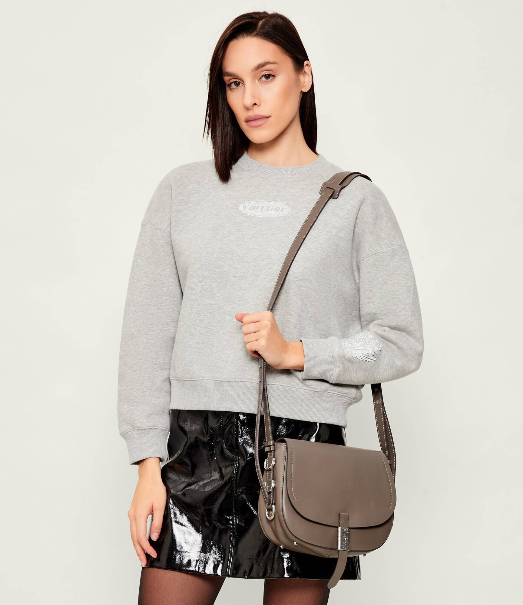 Pinko De piele geantă poștaș SADDLE CLASSIC