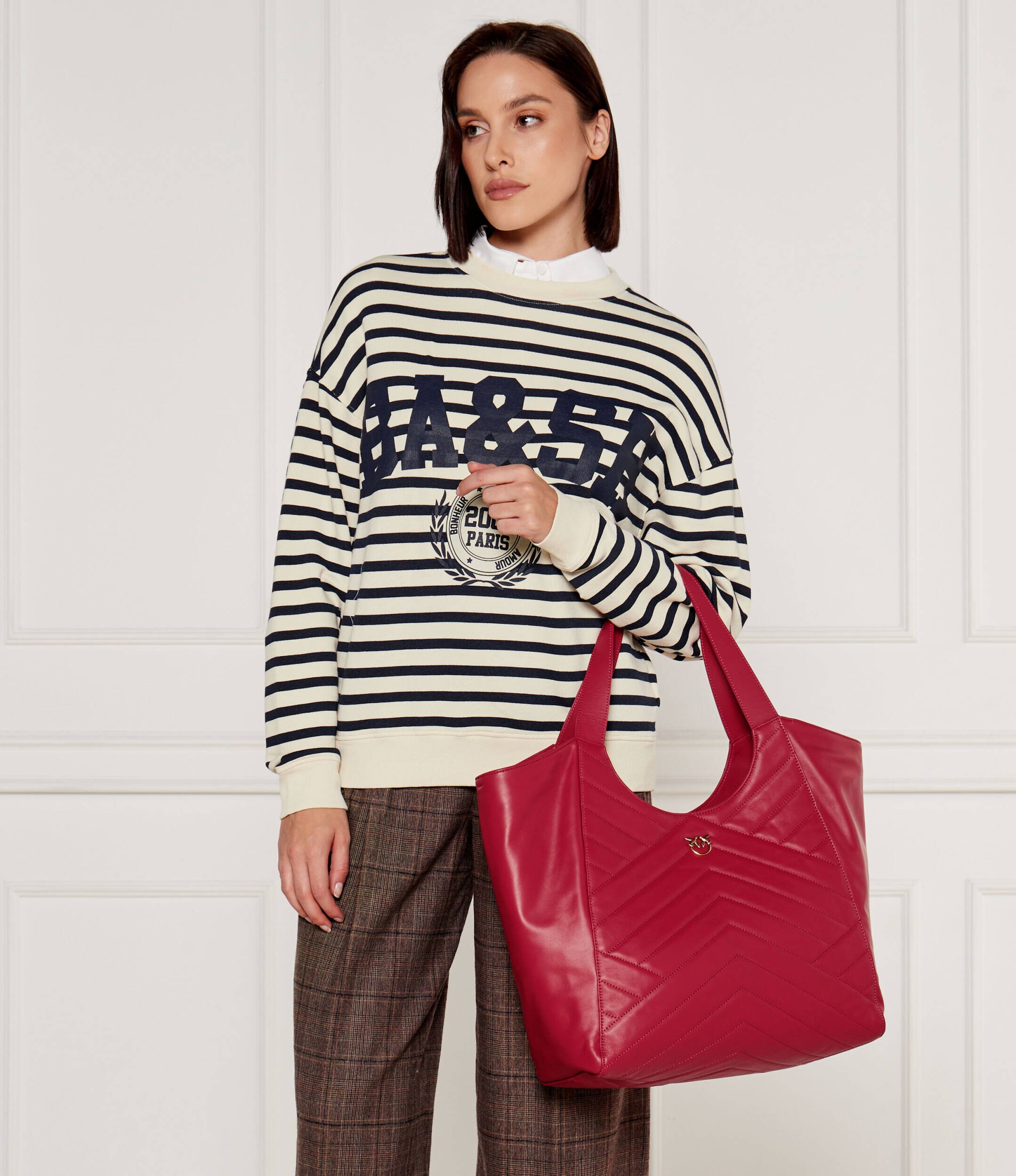 Pinko De piele geantă shopper Puzzle