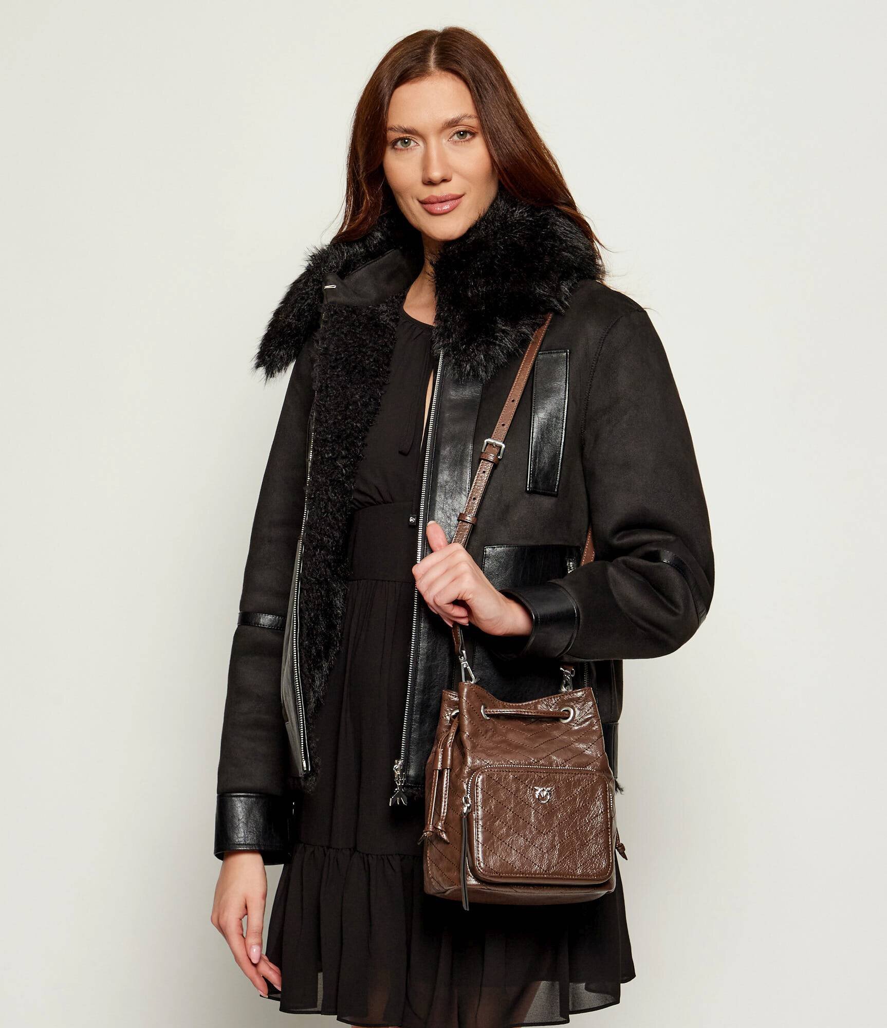 Pinko De piele geantă tip sac Cargo Bucket