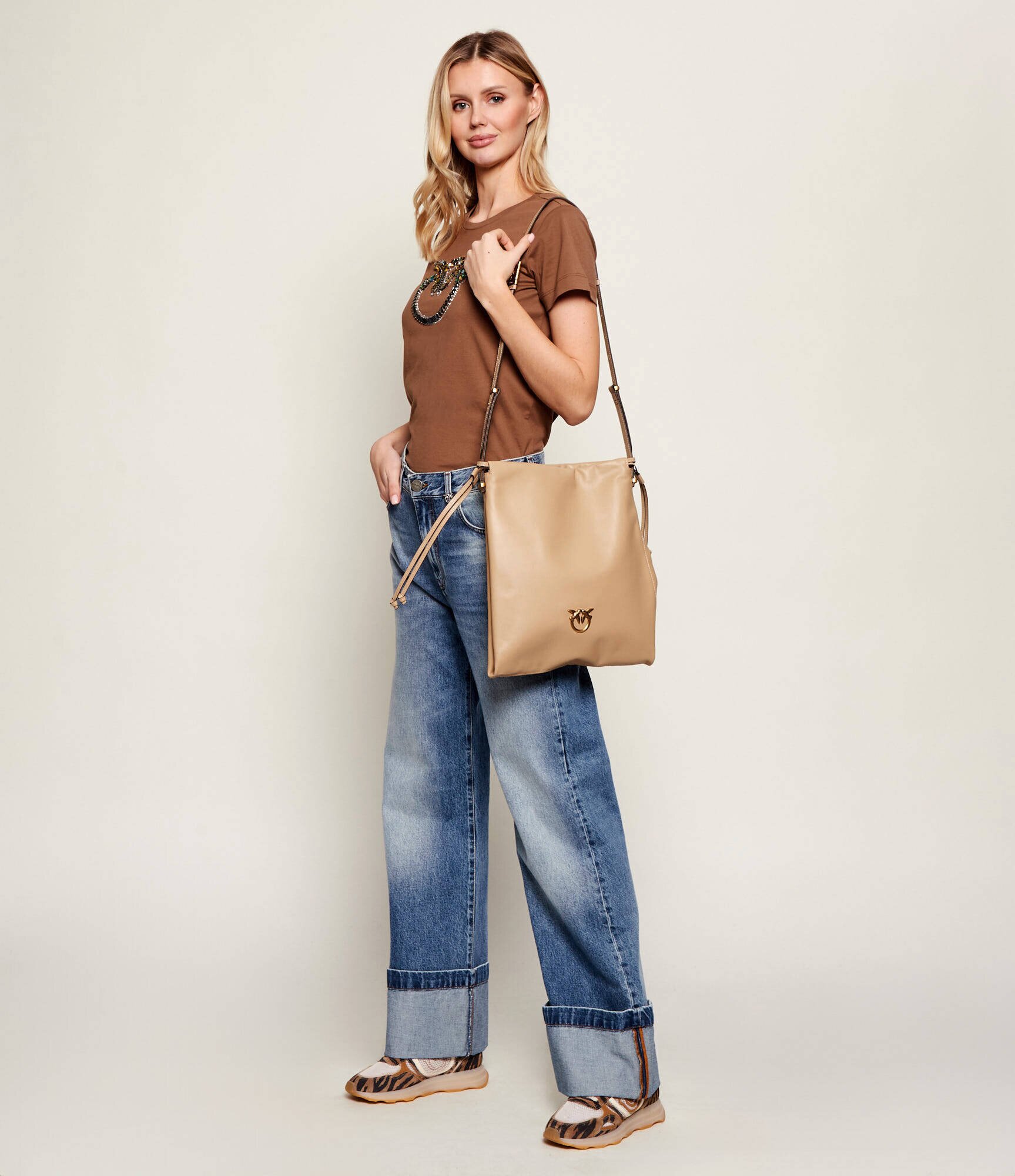 Pinko De piele geantă tip sac SLOUCHY CLASSIC