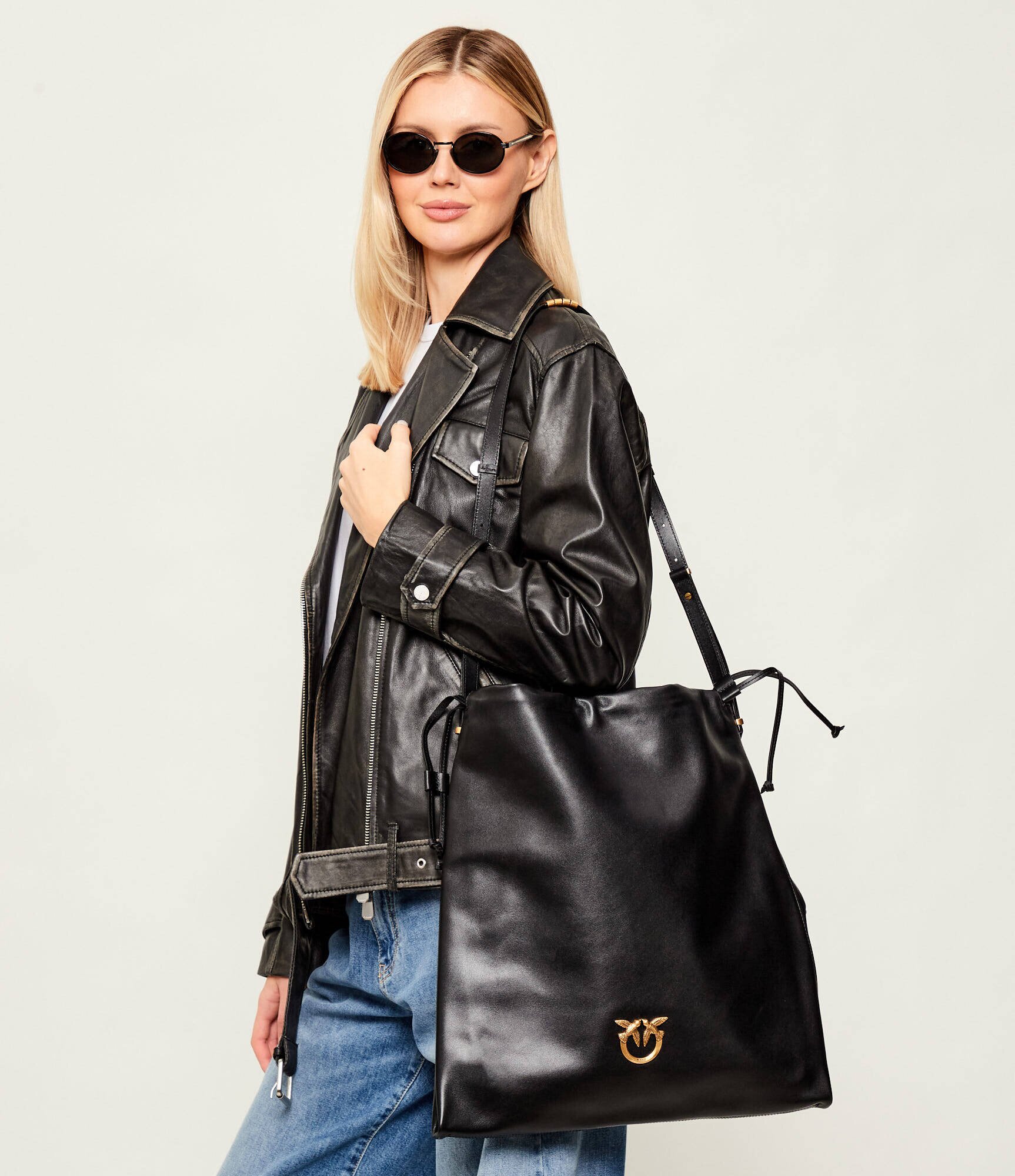 Pinko De piele geantă tip sac SLOUCHY EXTRA