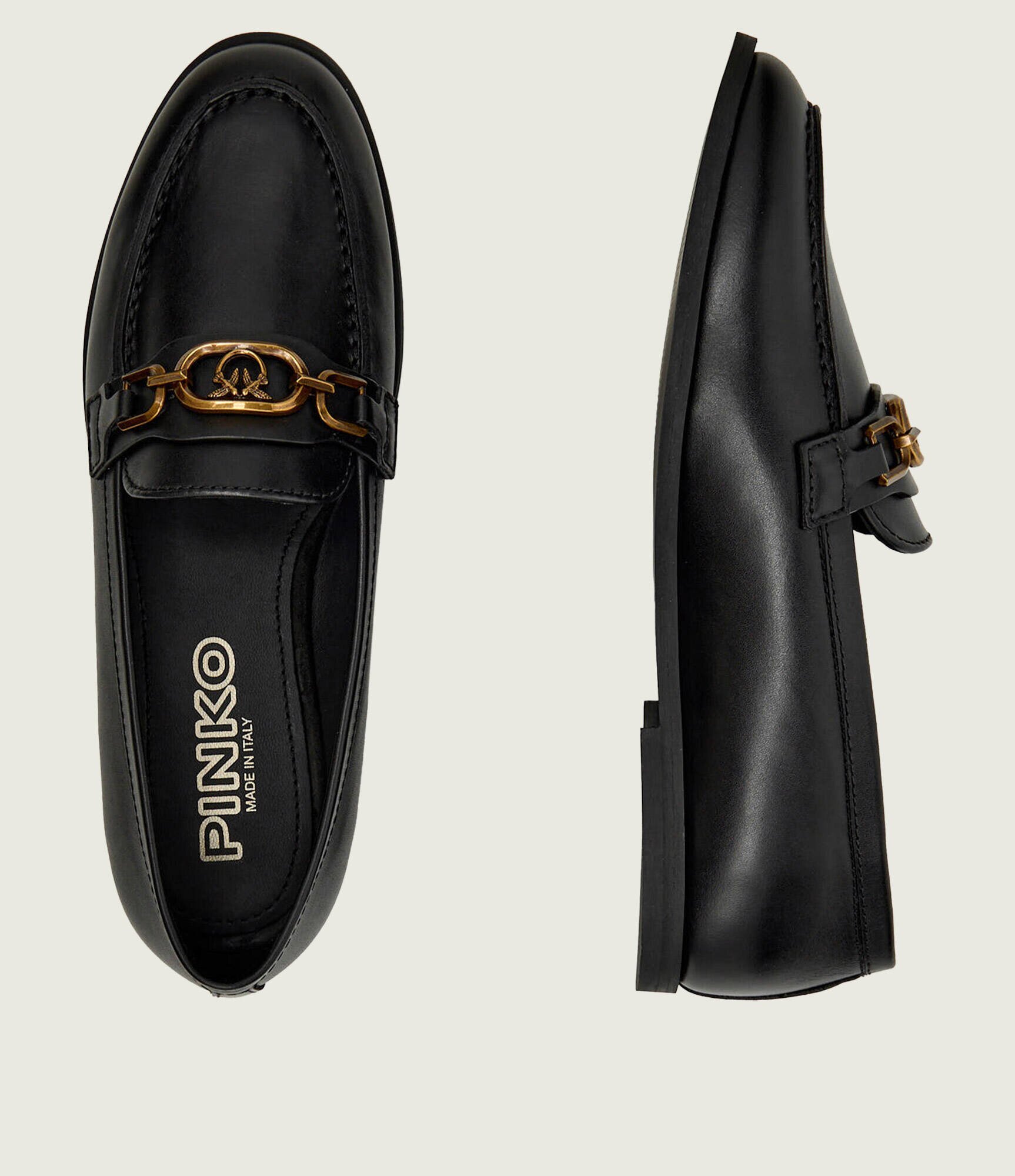 Pinko De piele mocasini NATY 05