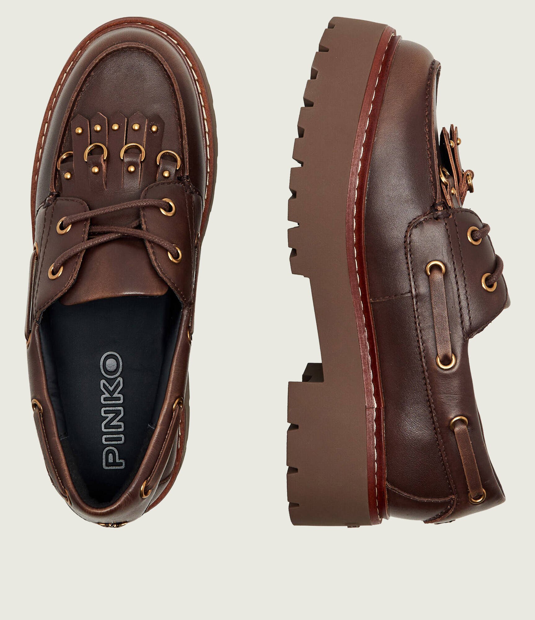 Pinko De piele pantofi loafer Margaret 01