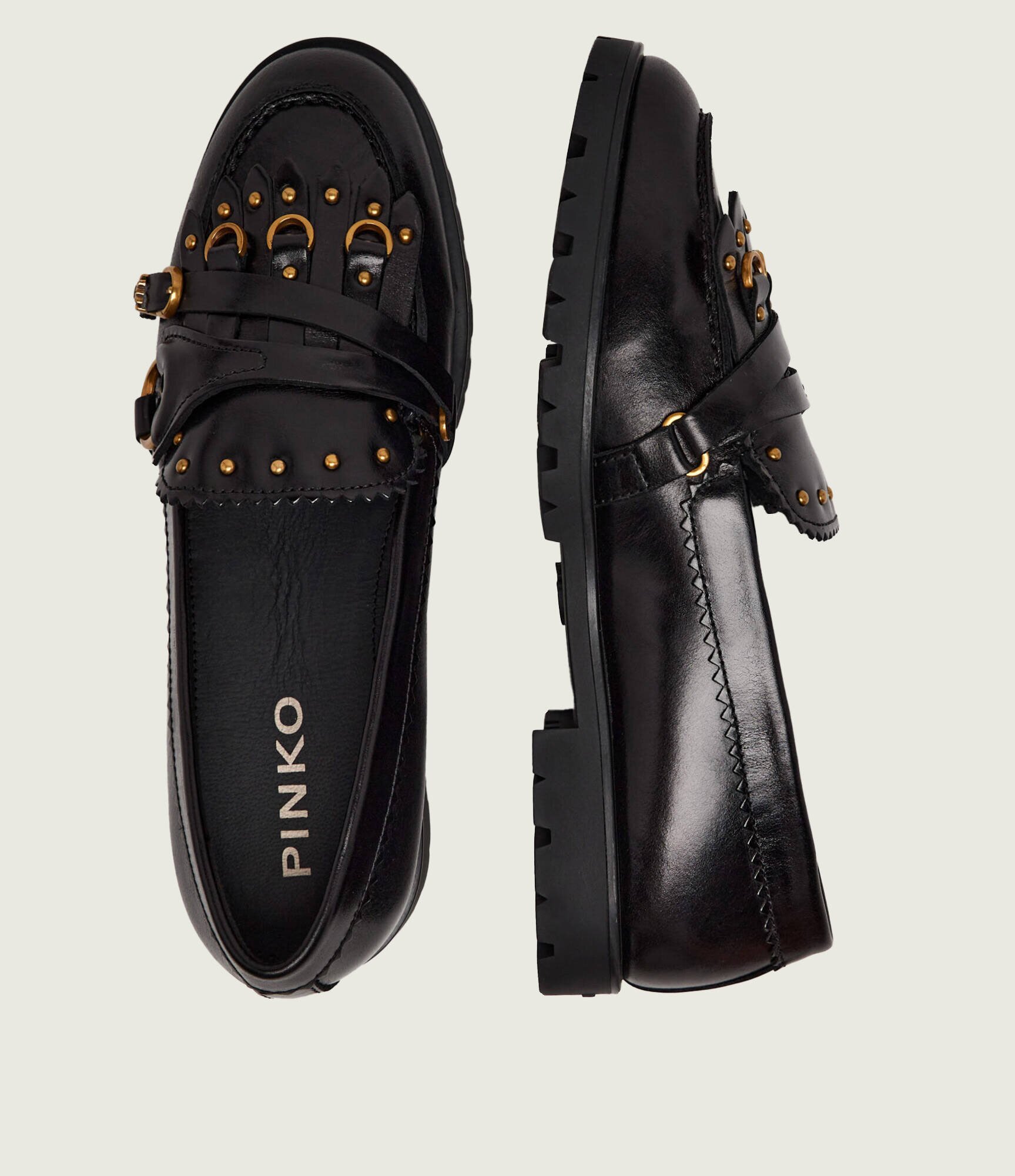 Pinko De piele pantofi loafer Nora 08