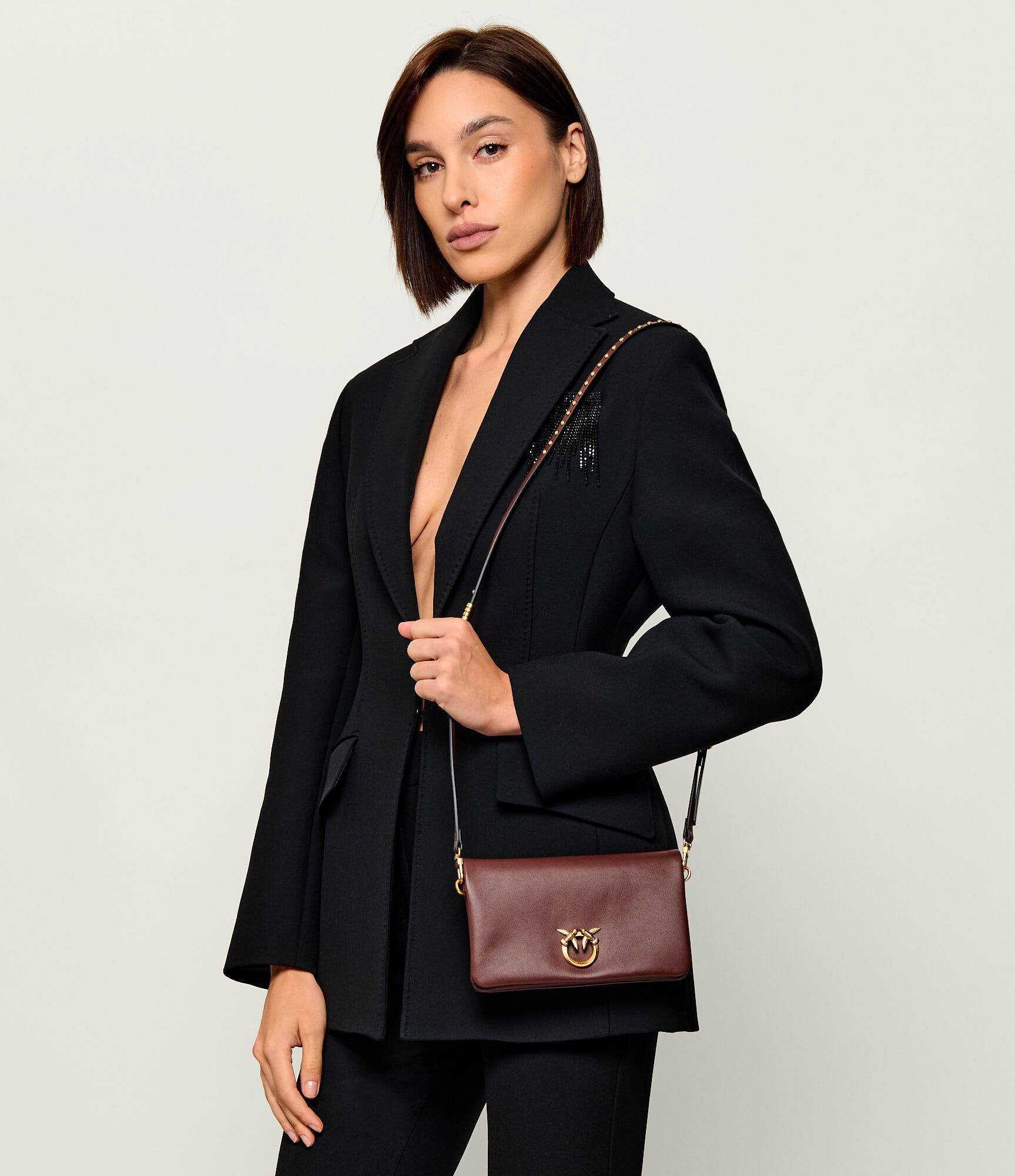 Pinko De piele poșetă plic Click Soft Horizontal Mini