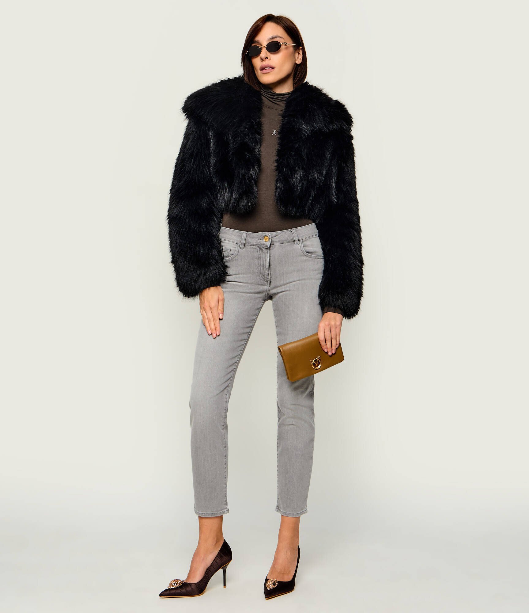 Pinko De piele poșetă plic Click Soft Horizontal Mini