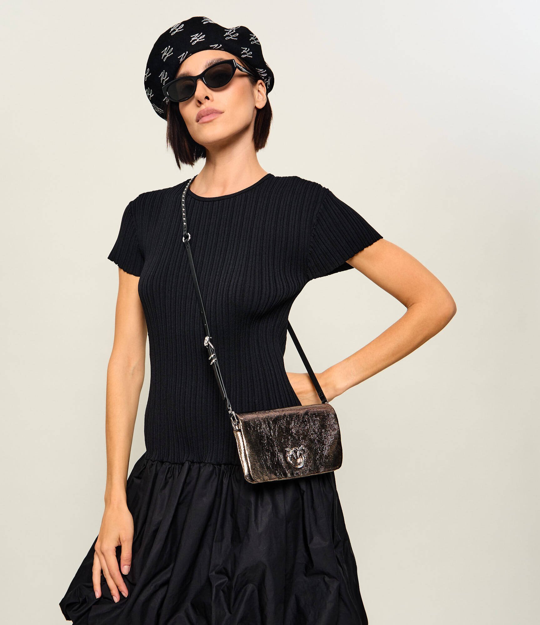 Pinko De piele poșetă plic Click Soft Horizontal Mini Lam