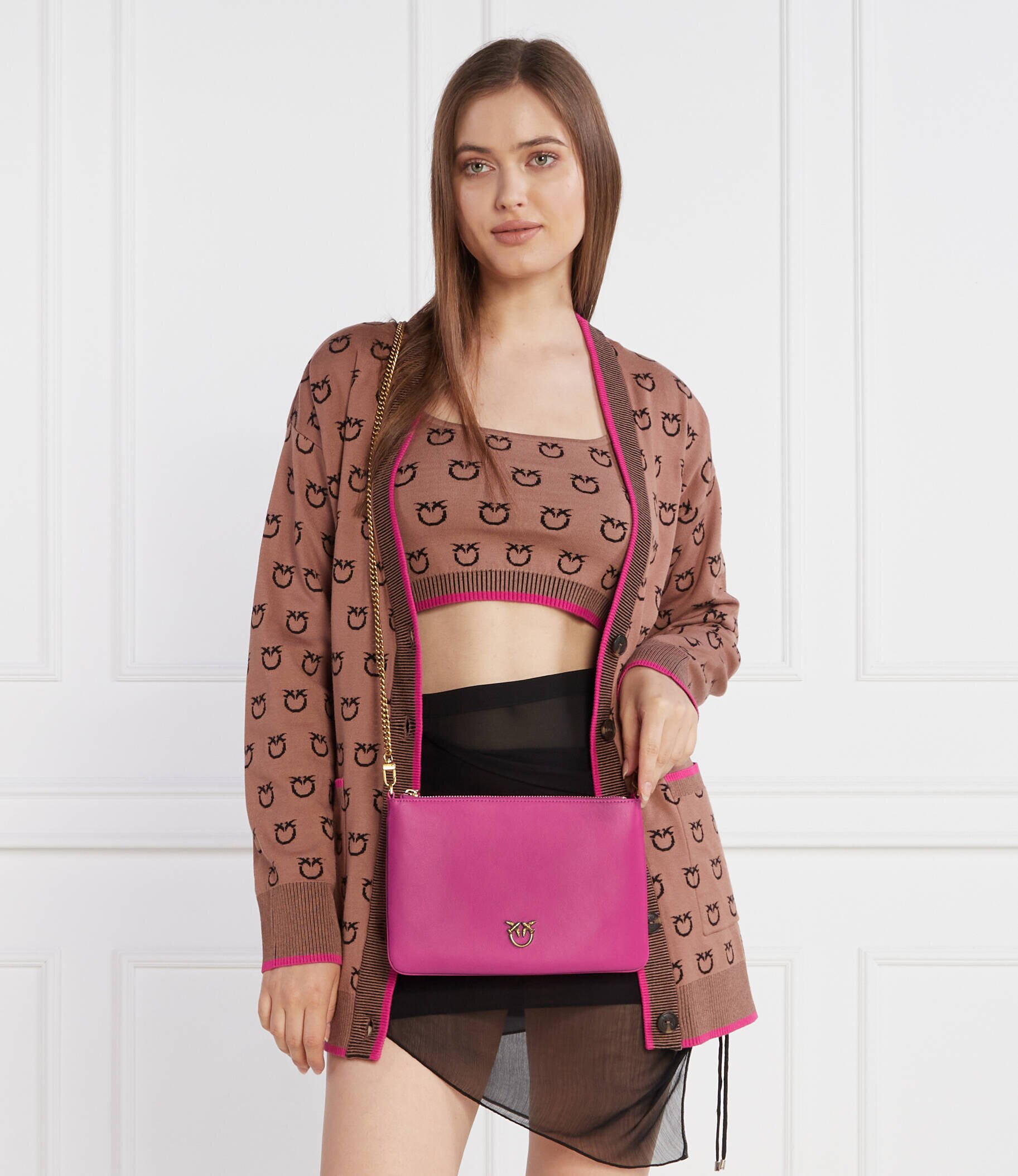 Pinko De piele poșetă plic Flat Classic Vitello Seta