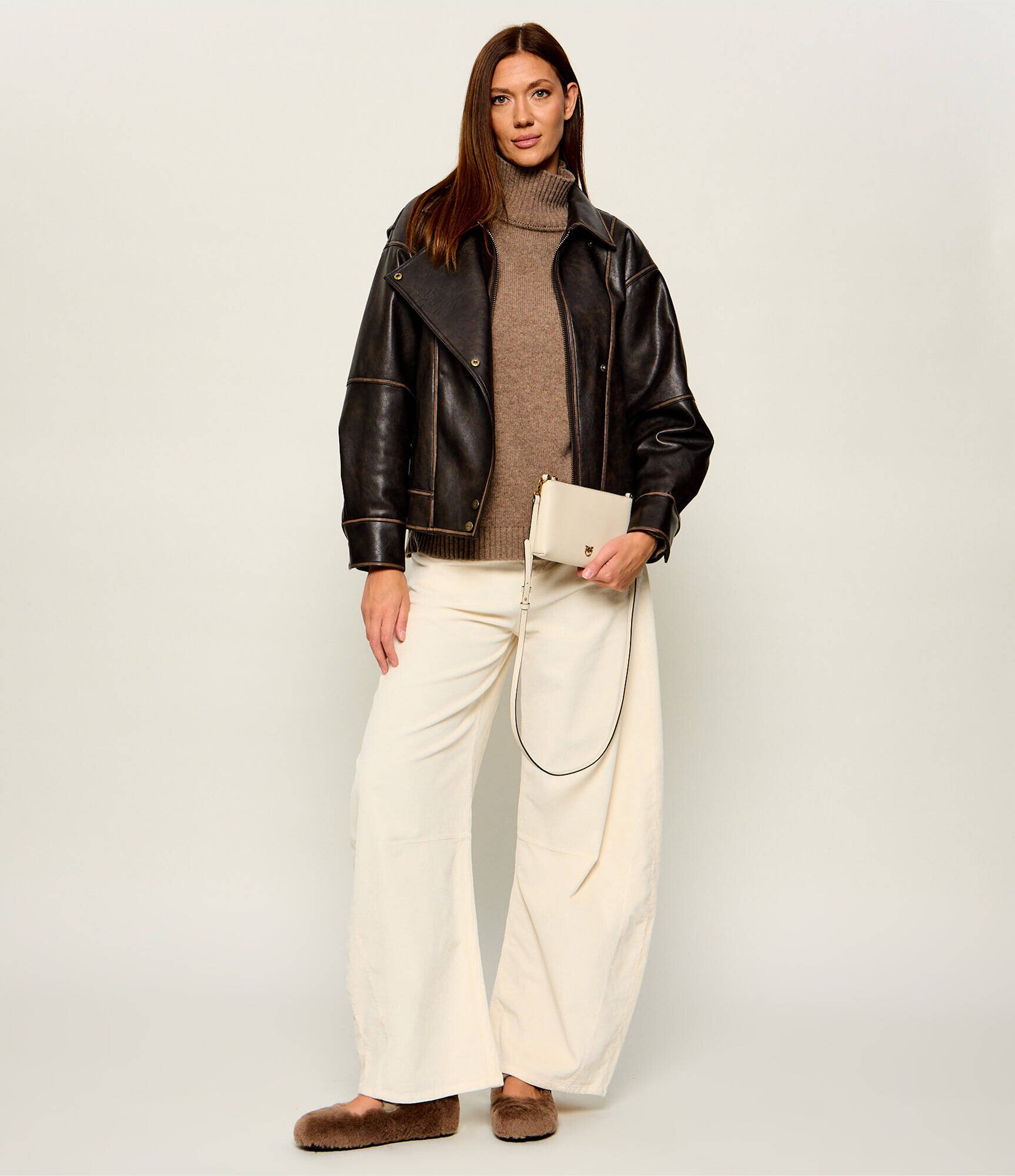 Pinko De piele poșetă plic Flat Horizontal Mini