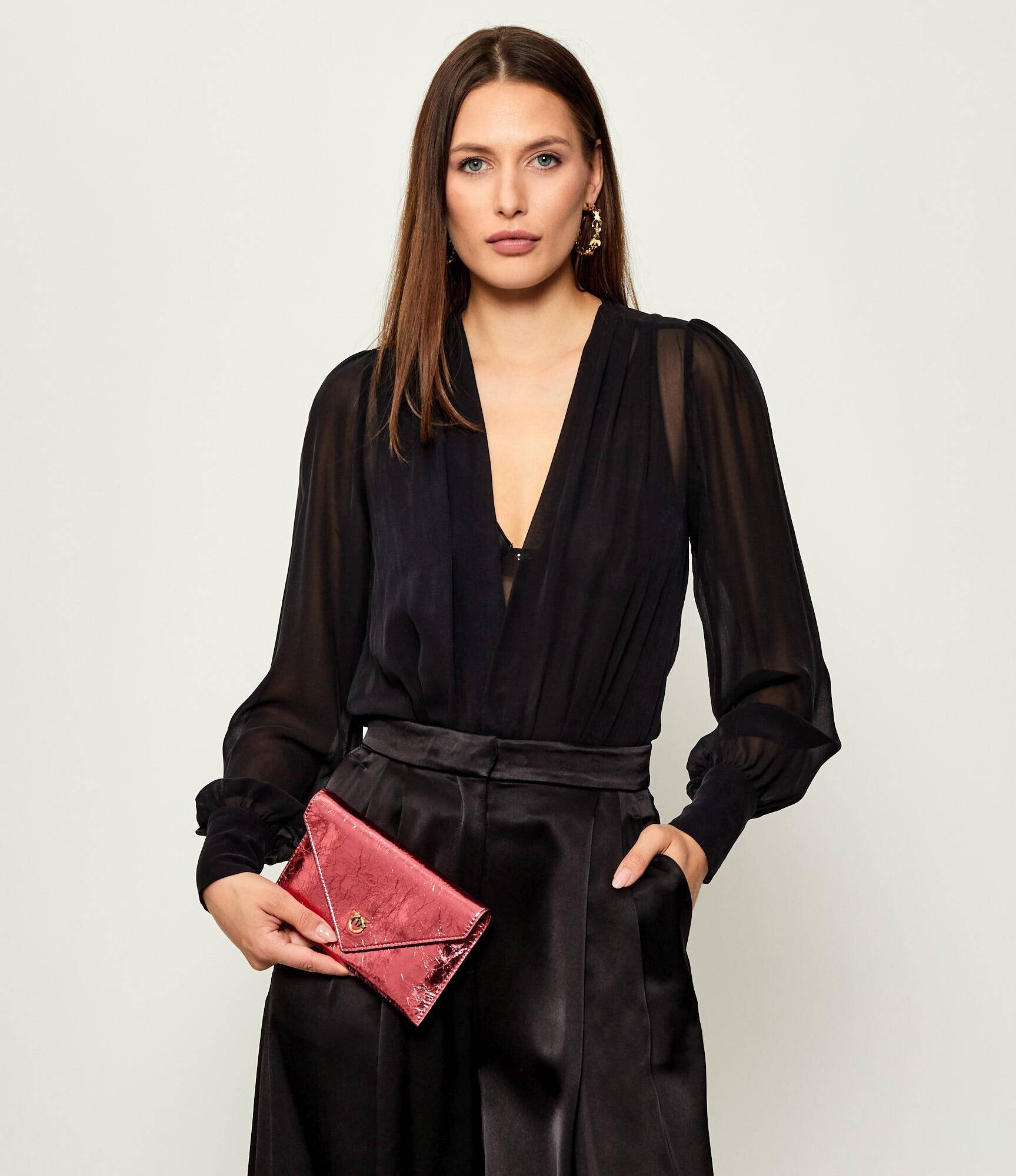 Pinko De piele poșetă plic Flat Purse Mini