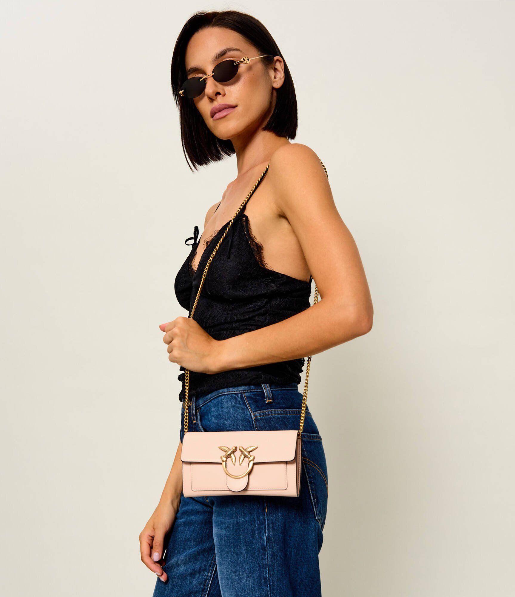 Pinko De piele poșetă plic/portofel Love One
