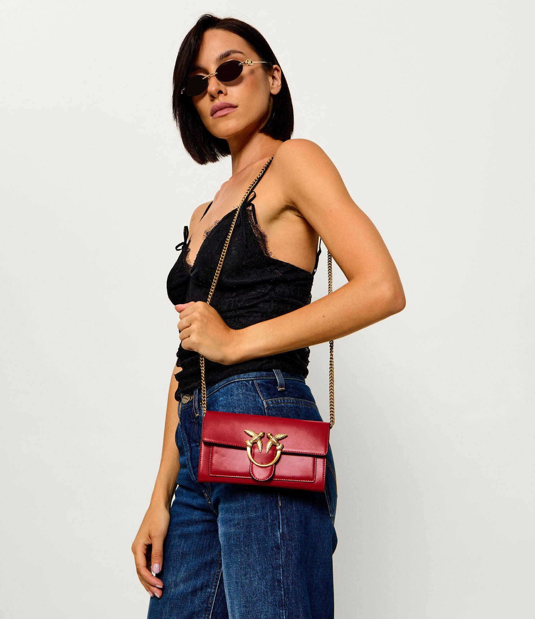 Pinko De piele poșetă plic/portofel Love One