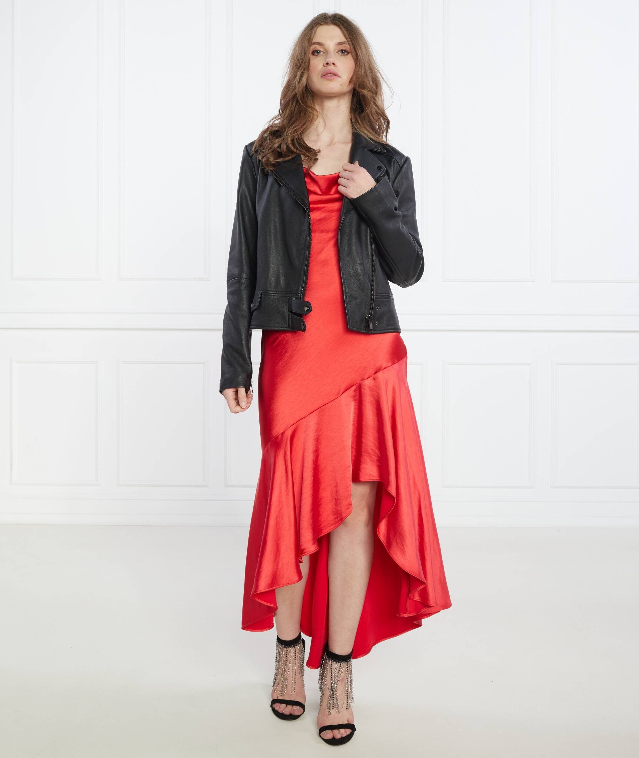 Pinko De satin rochie La Rosas